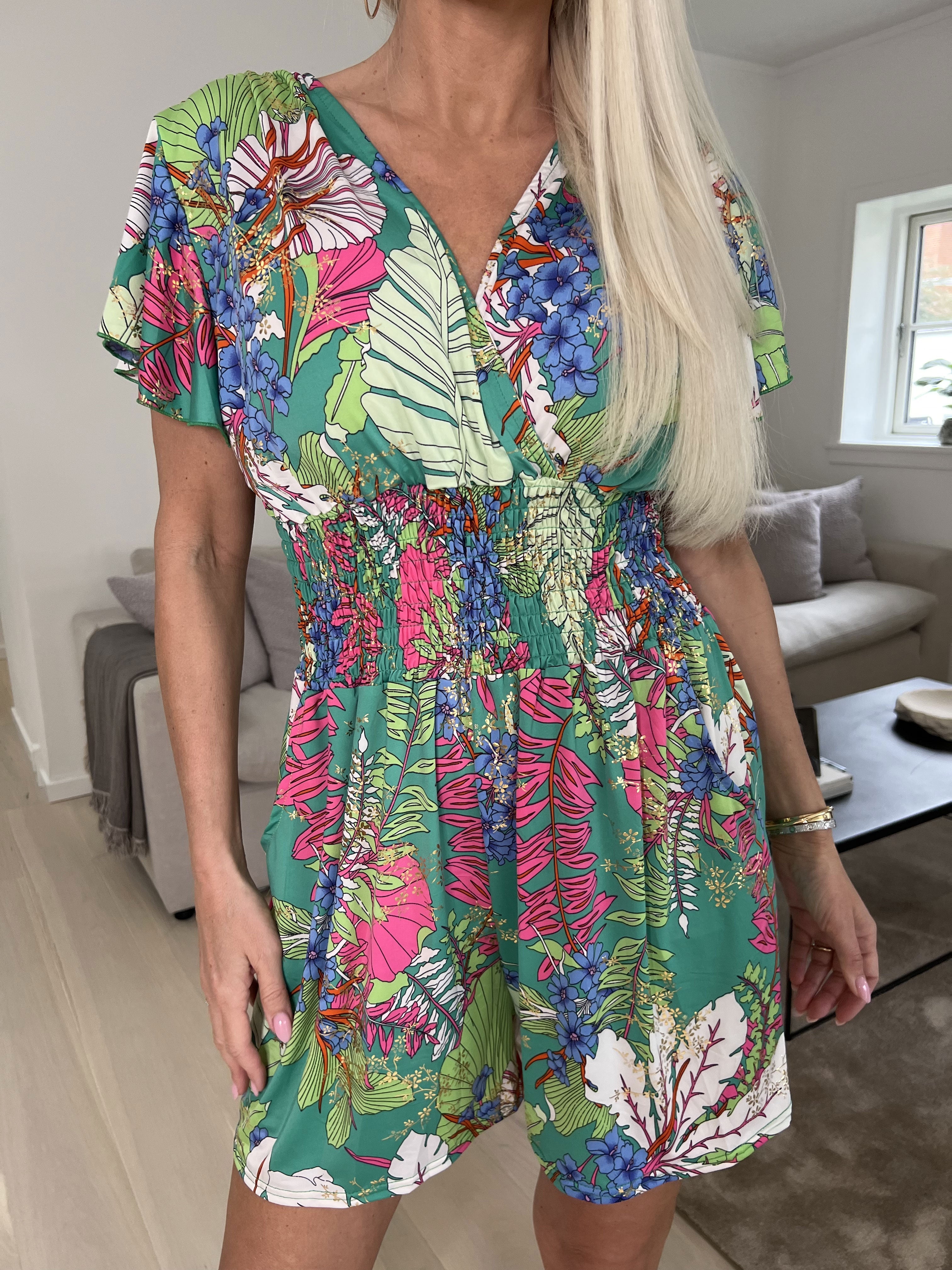 Pams Botanic Playsuit O/B - Mönstrad playsuit med resår