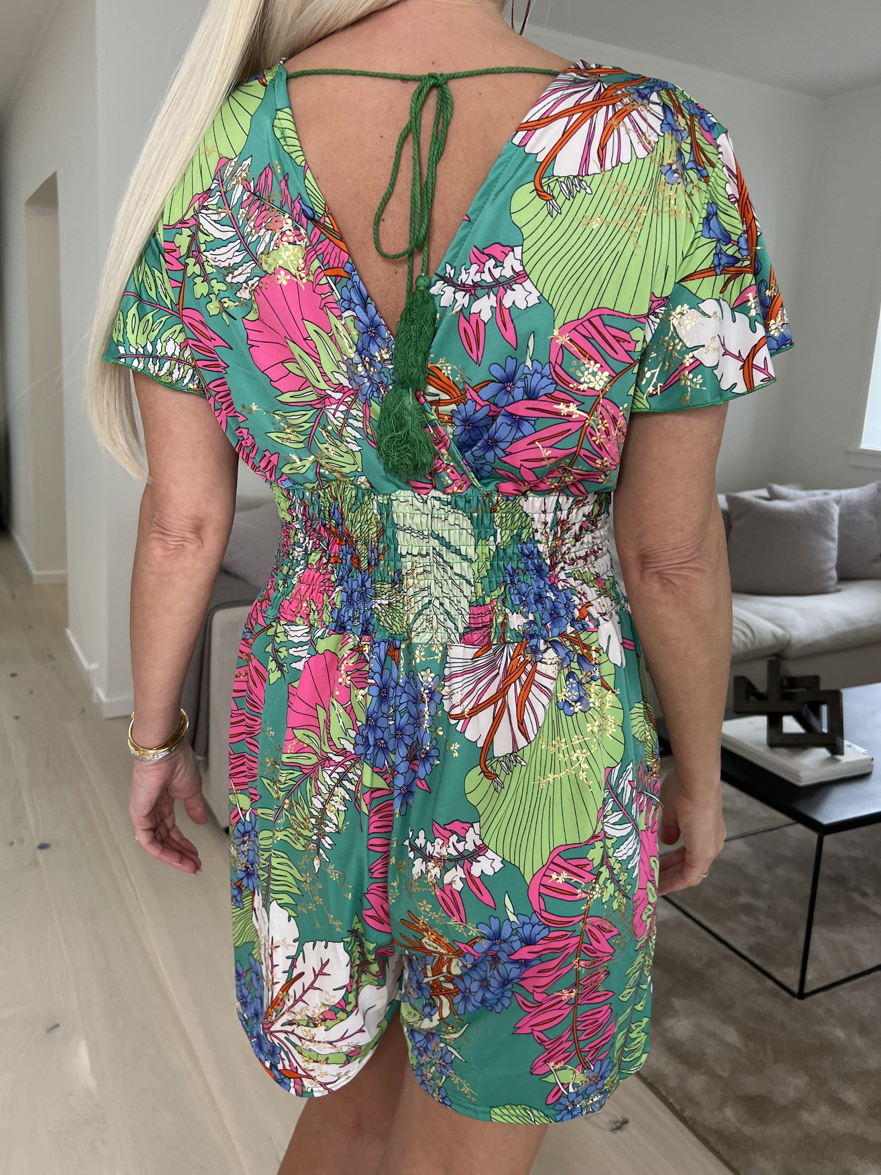 Pams Botanic Playsuit O/B - Mönstrad playsuit med resår
