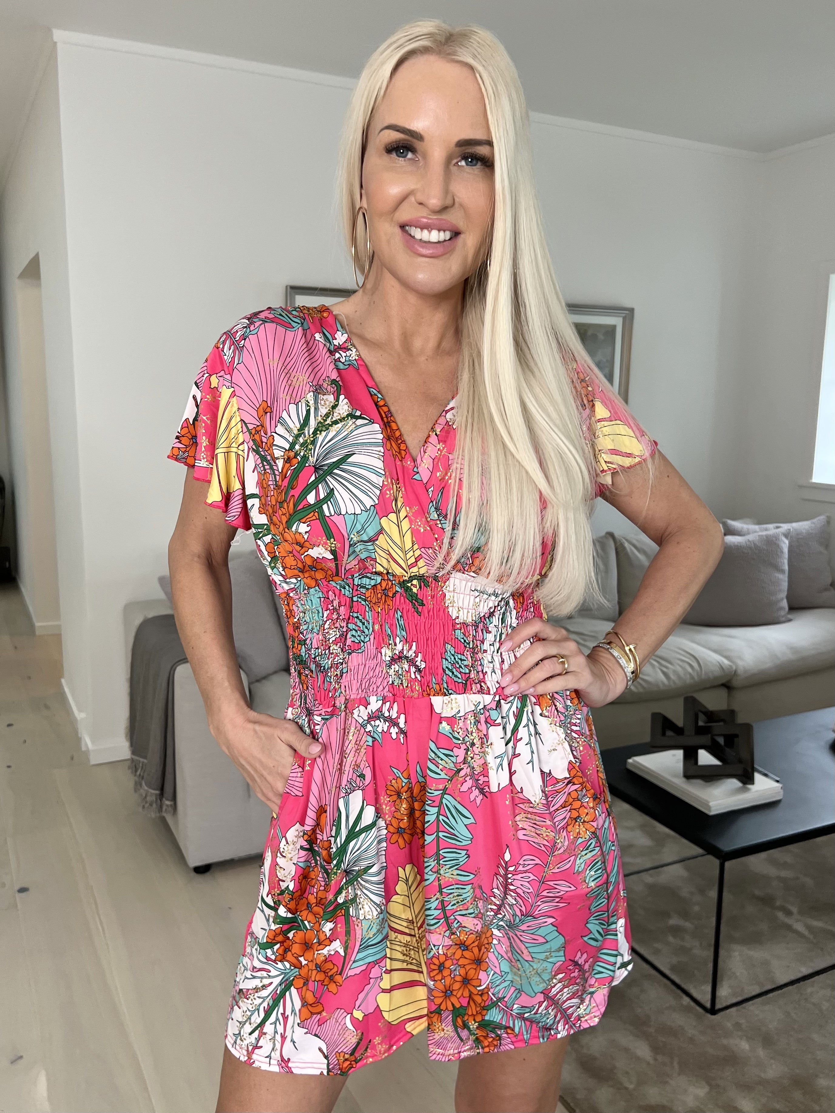 Pams Botanic Playsuit O/B - Mönstrad playsuit med resår