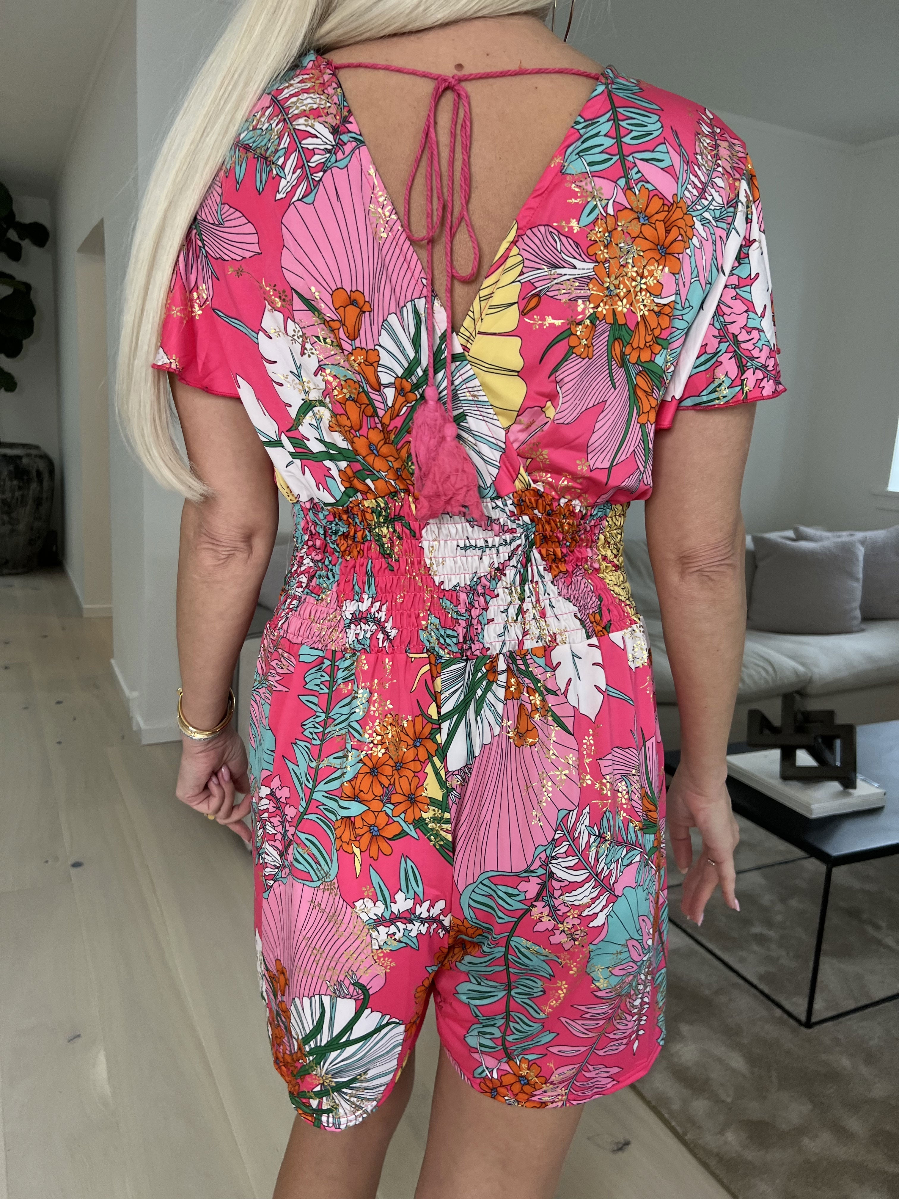Pams Botanic Playsuit O/B - Mönstrad playsuit med resår