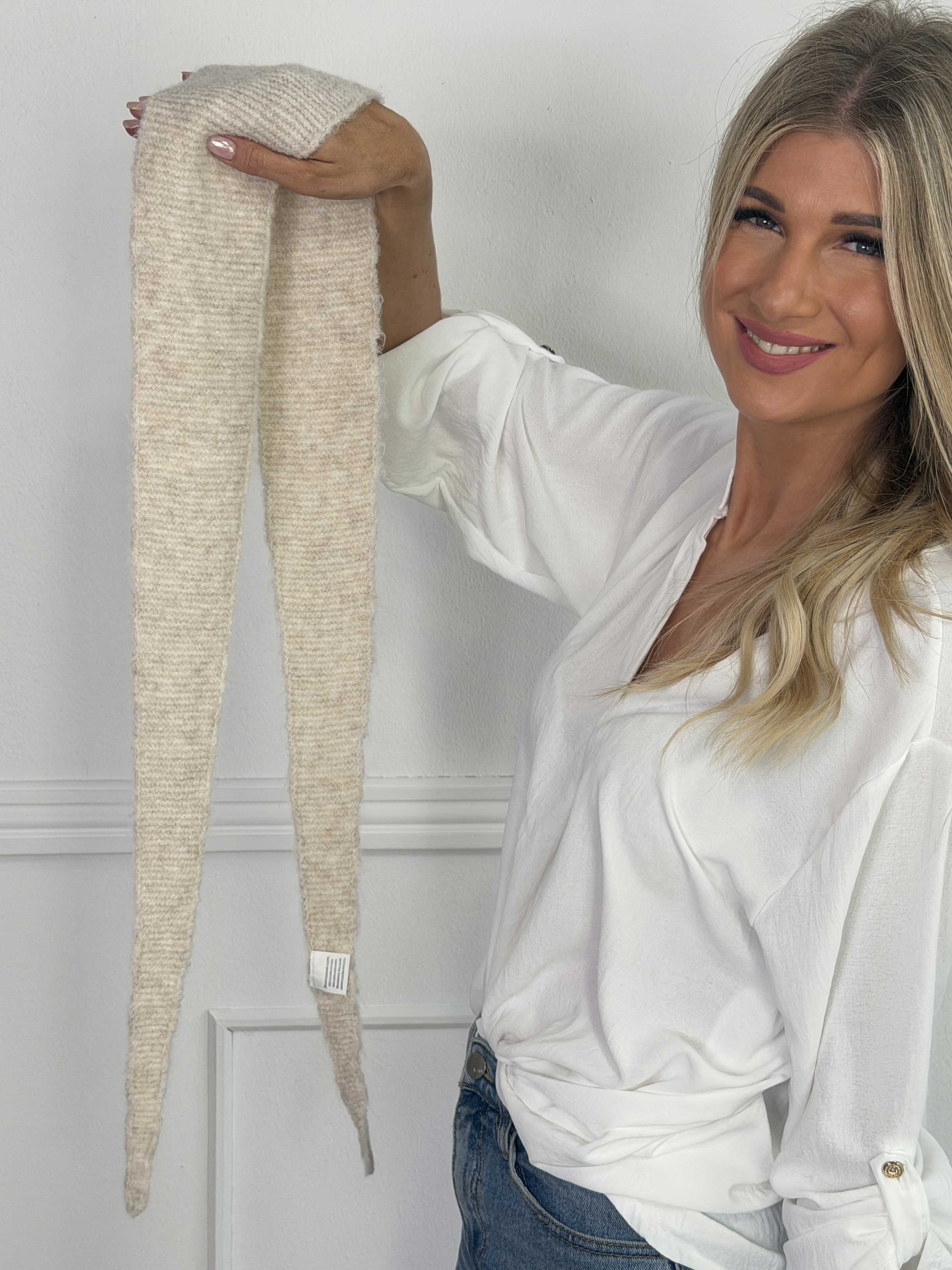 Austine - Blødt smalt tørklæde i strik