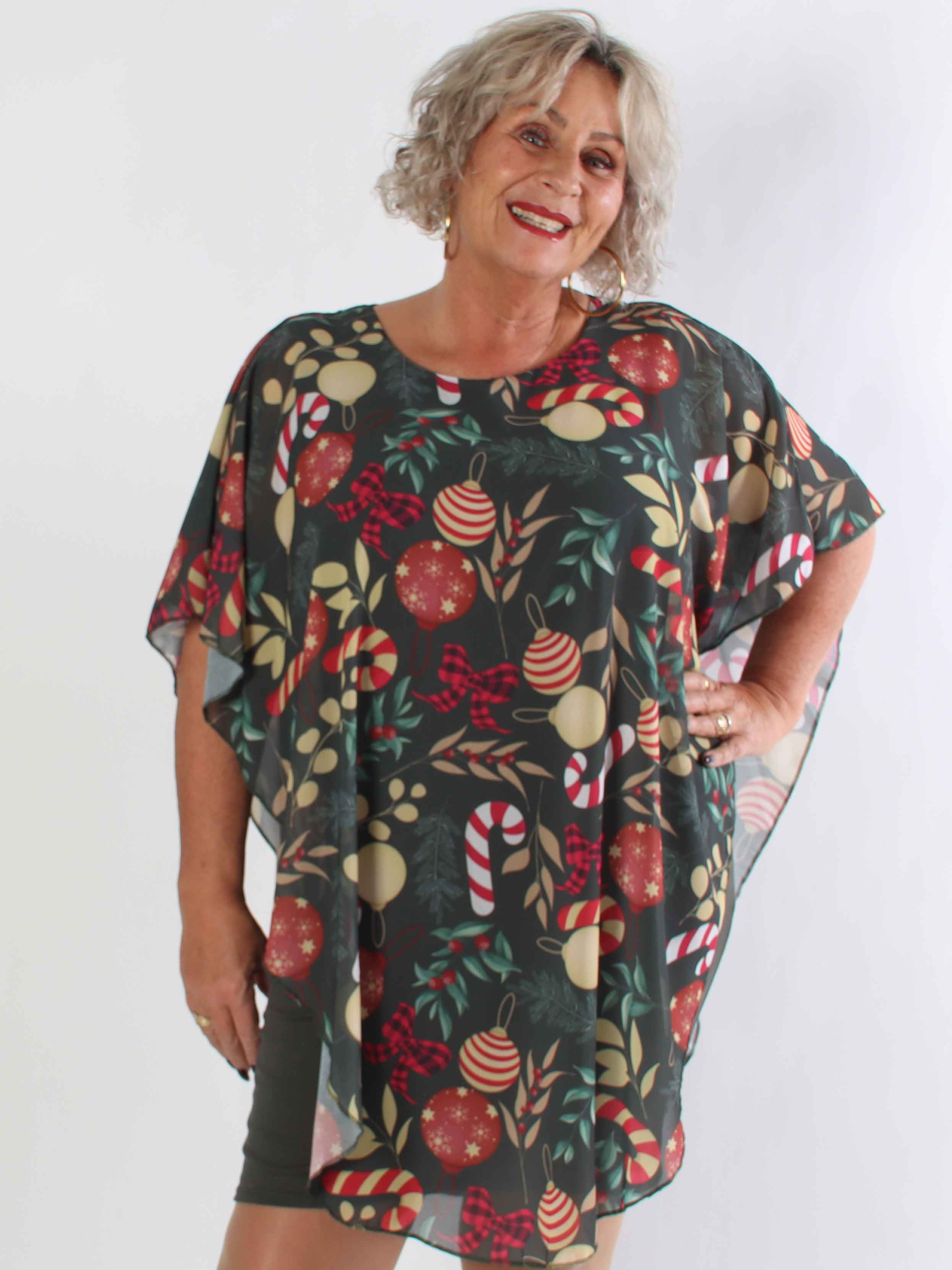 Kenya Christmas - Plus size tunikaklänning med julmotiv på