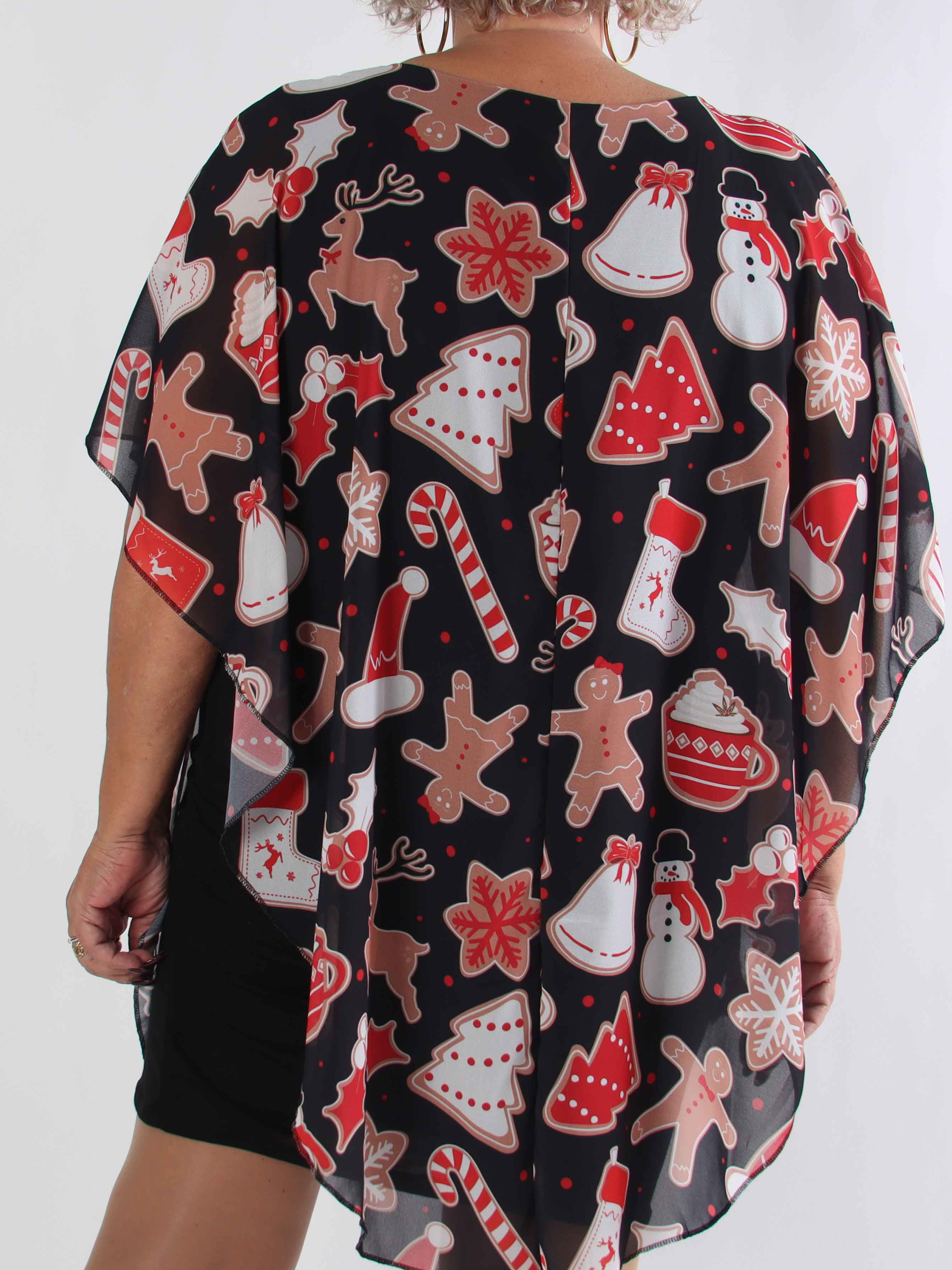 Kenya Gingerbread - Plus size tunikaklänning med peparkaksmotiv