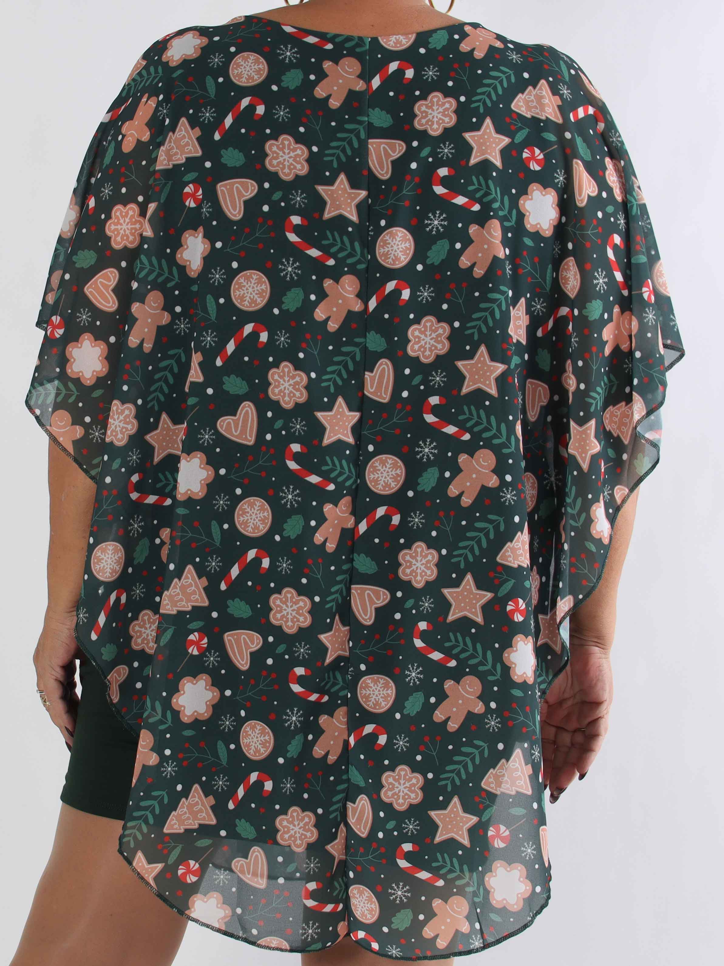 Kenya Gingerbread - Plus size tunikaklänning med peparkaksmotiv