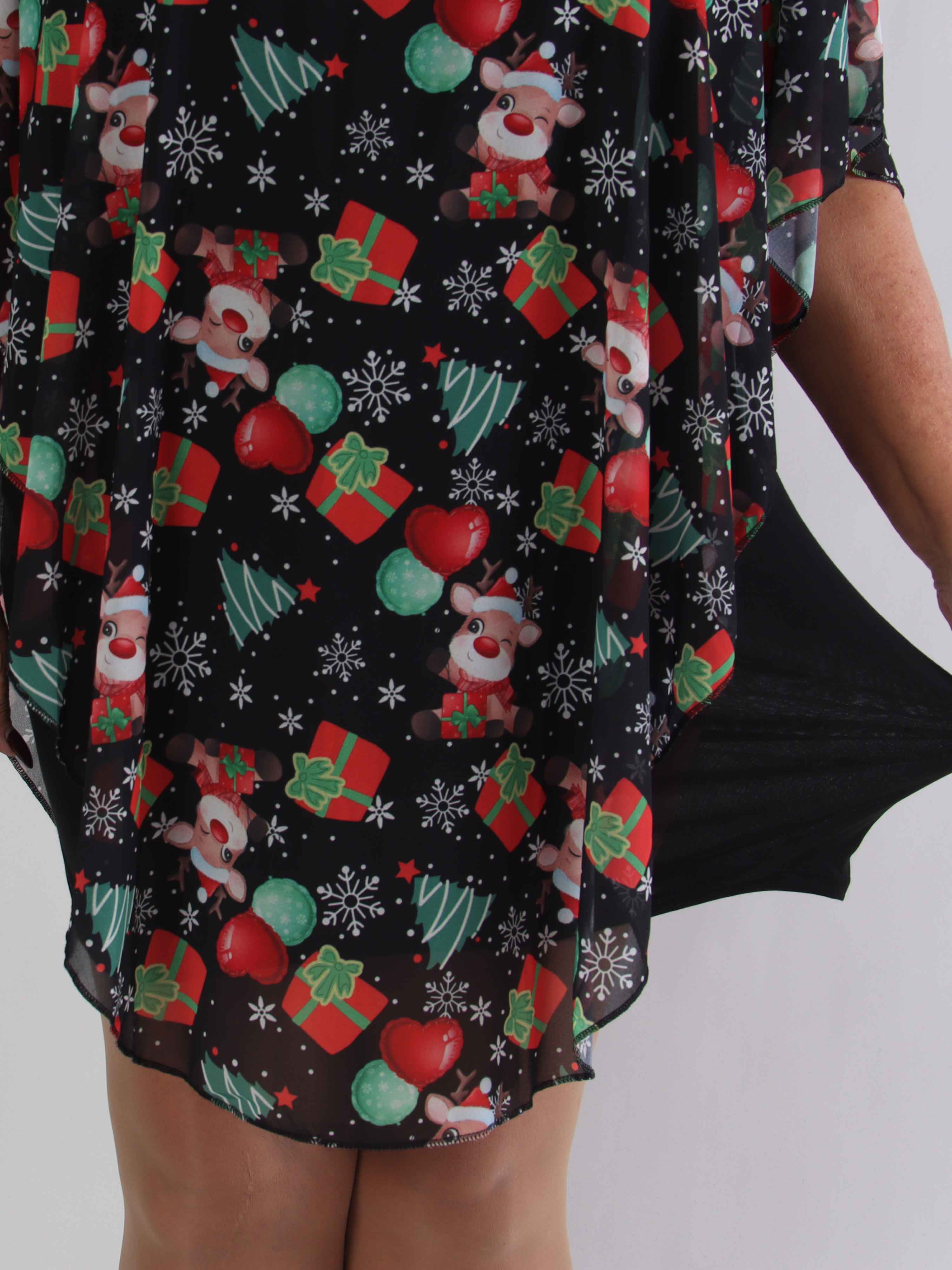 Kenya Christmas - Plus size tunikaklänning med julmotiv på