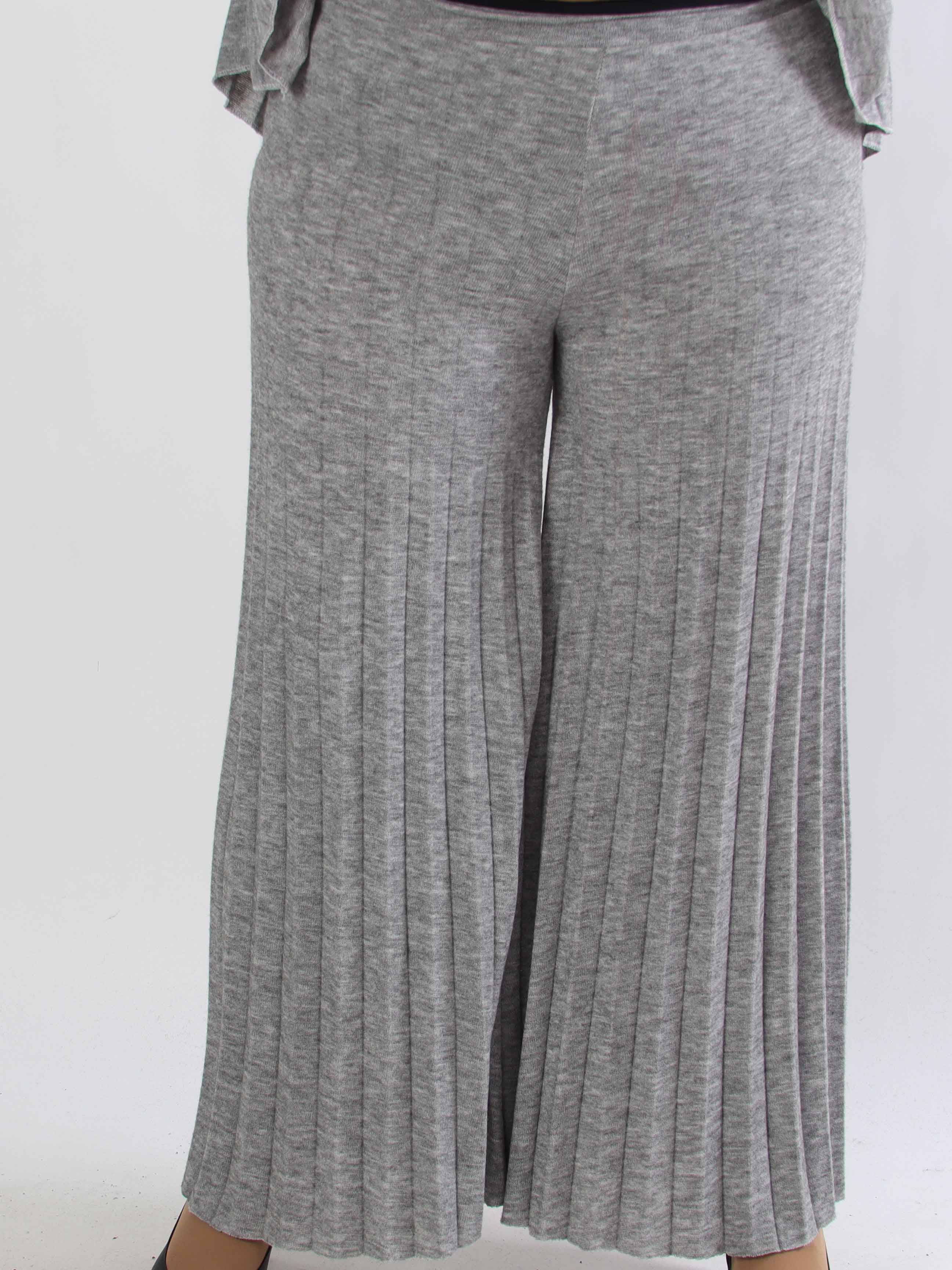 Anita Pants - Mjuka och eleganta plisserade plus size stickade byxor