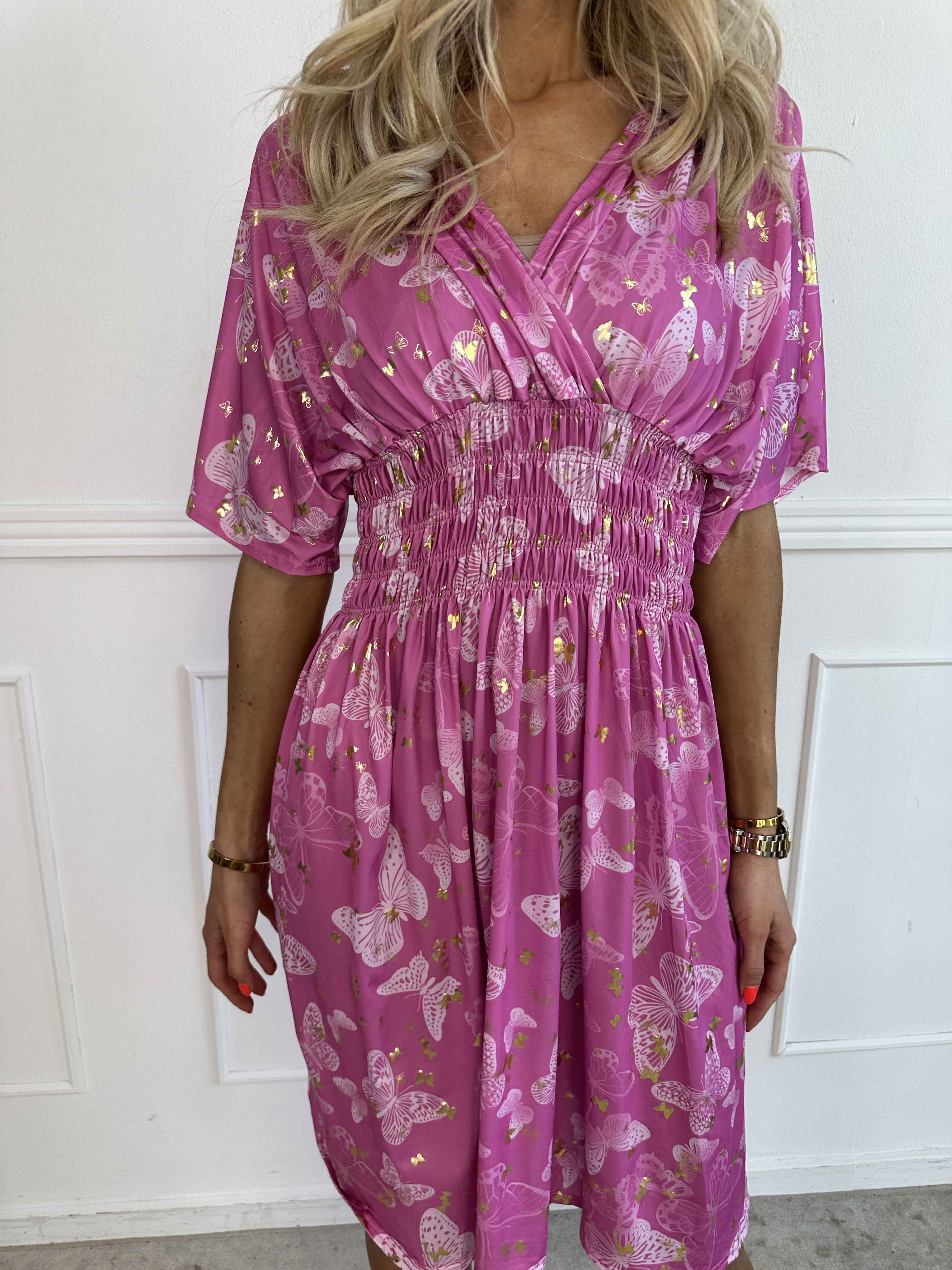 Pams Butterfly Short - Elastisk klänning med fjärilstryck