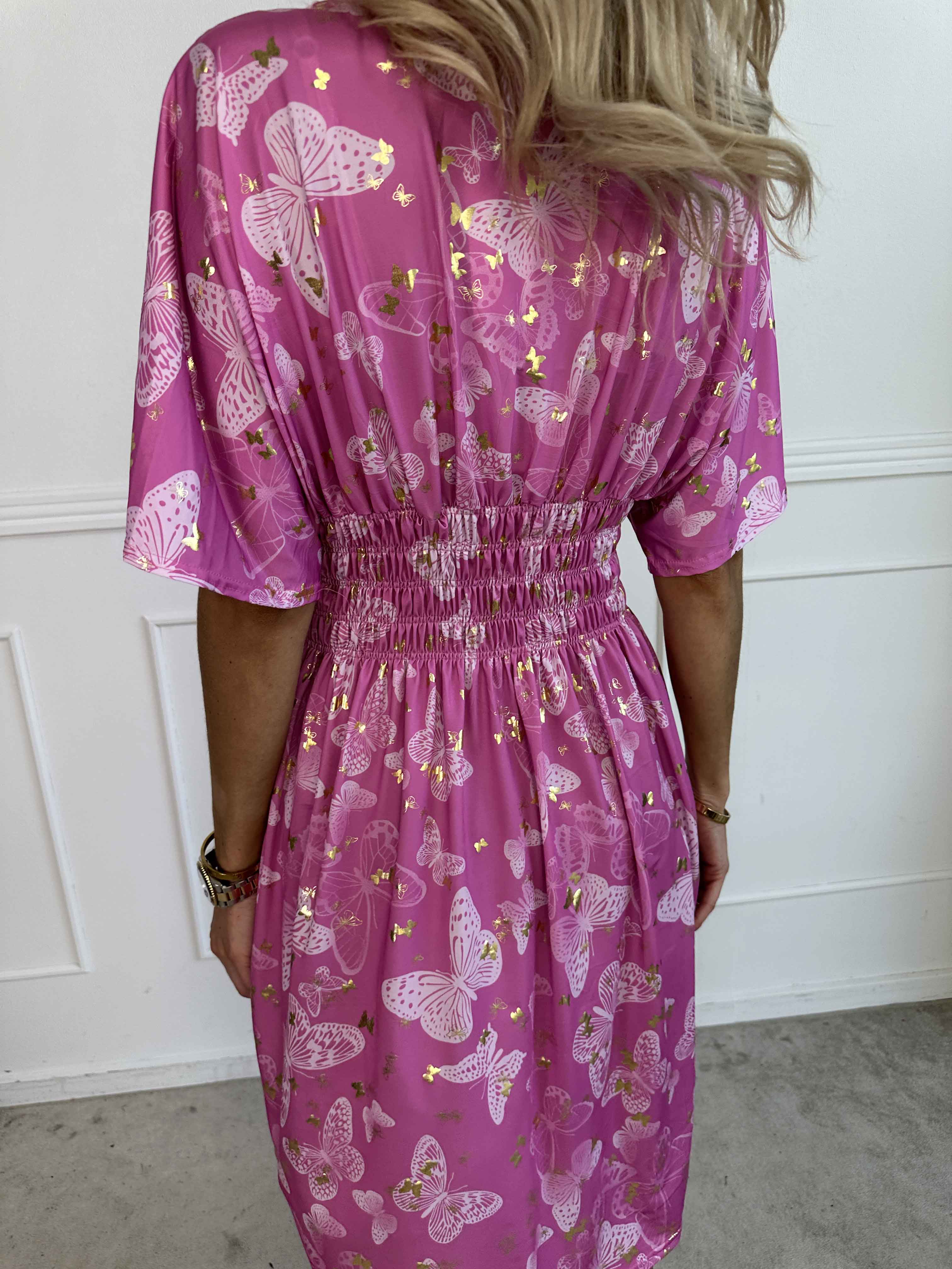 Pams Butterfly Short - Elastisk klänning med fjärilstryck