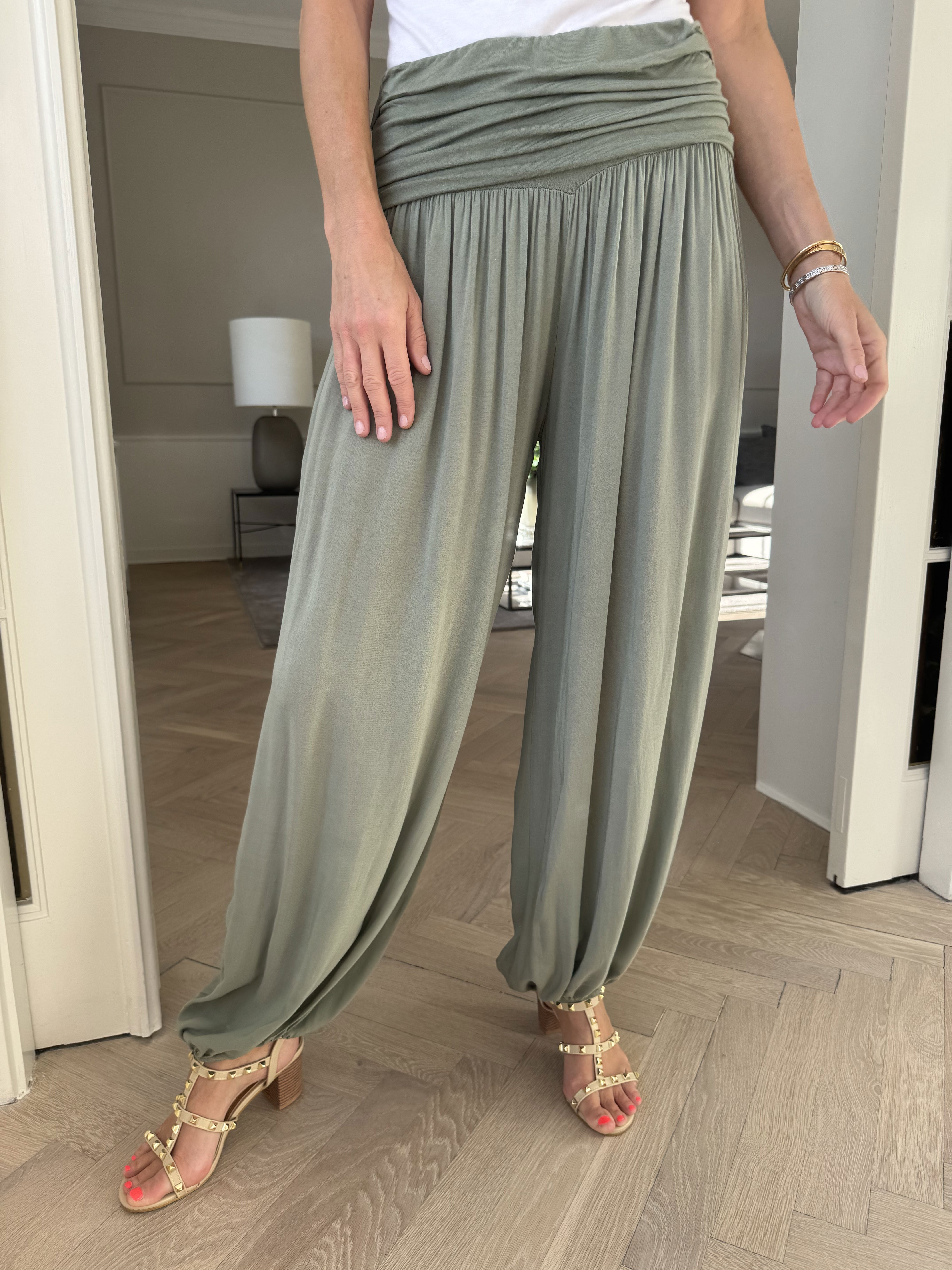 Drew - Bohemiska byxor i ljus viskos