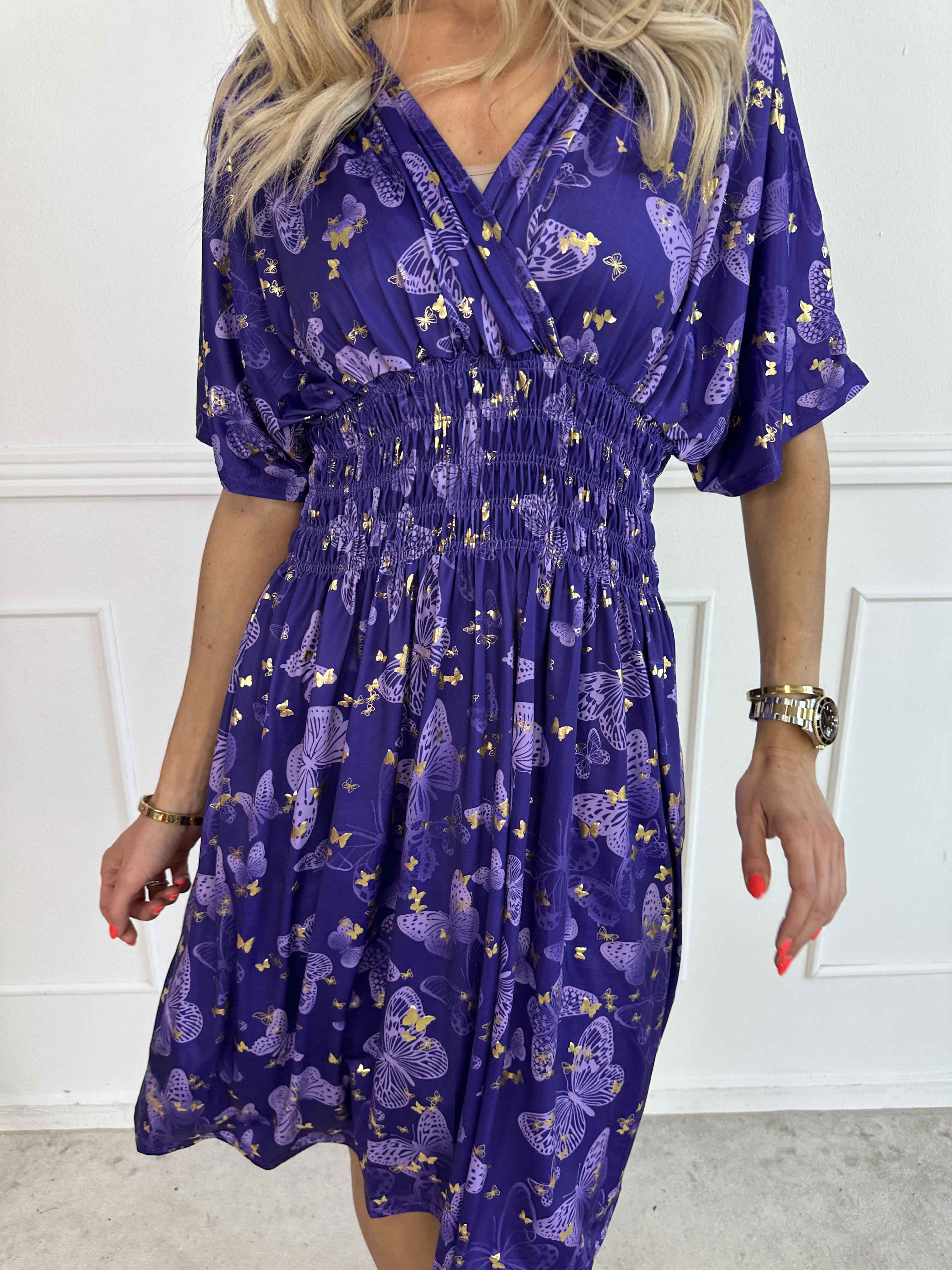 Pams Butterfly Short - Elastisk klänning med fjärilstryck