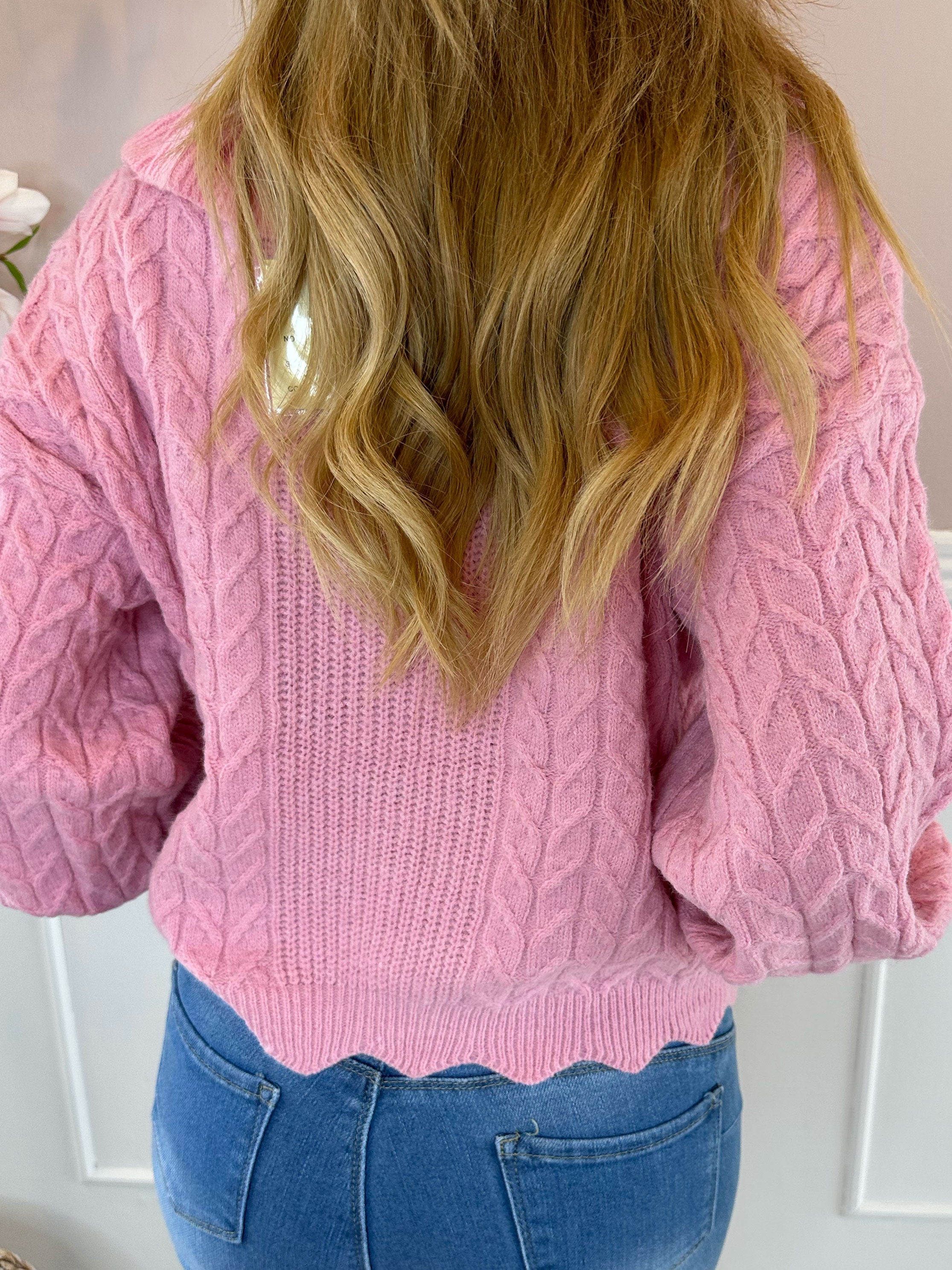 Melissa - Kort mjuk stickad kofta med stretch