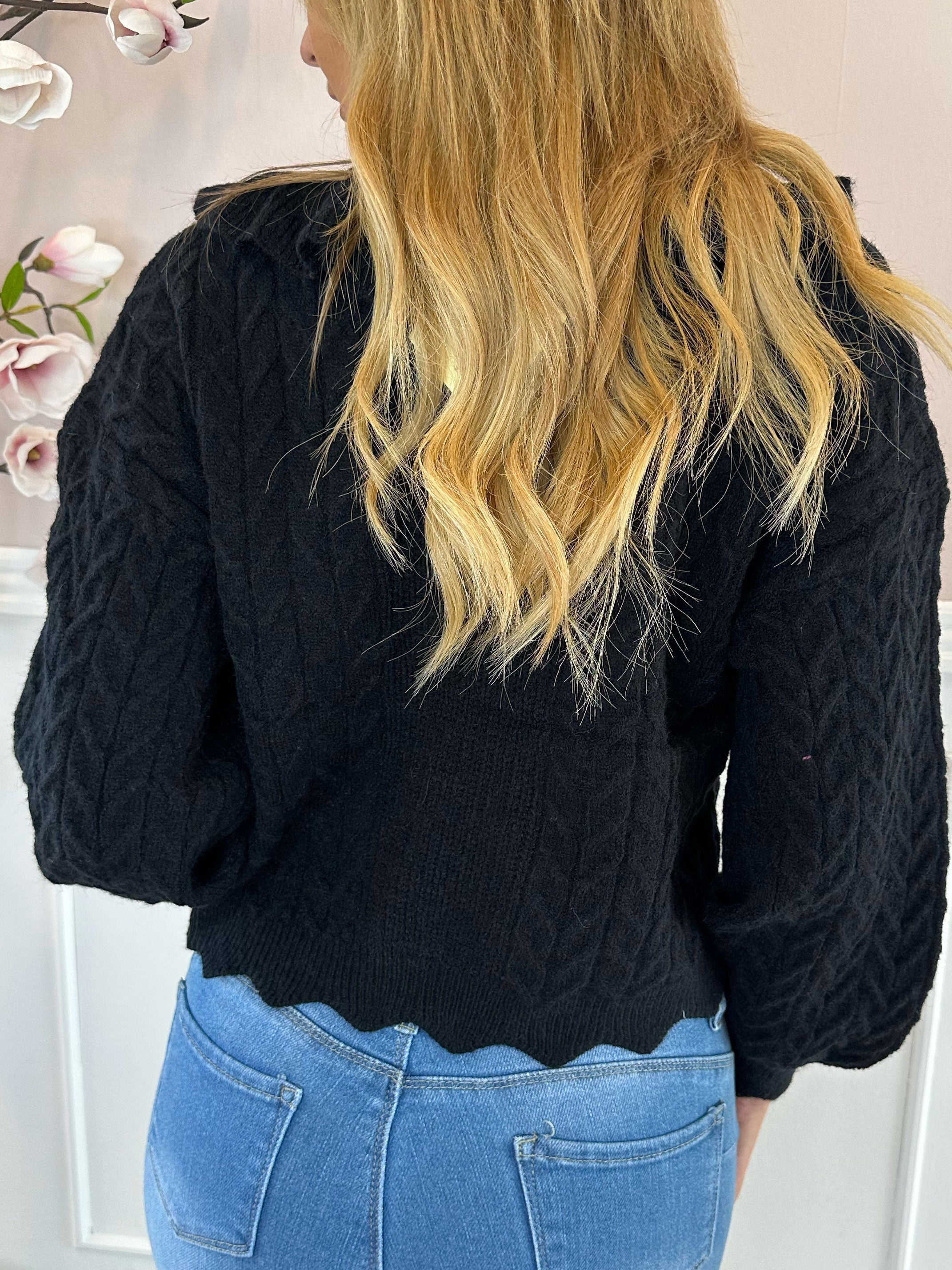 Melissa - Kort mjuk stickad kofta med stretch