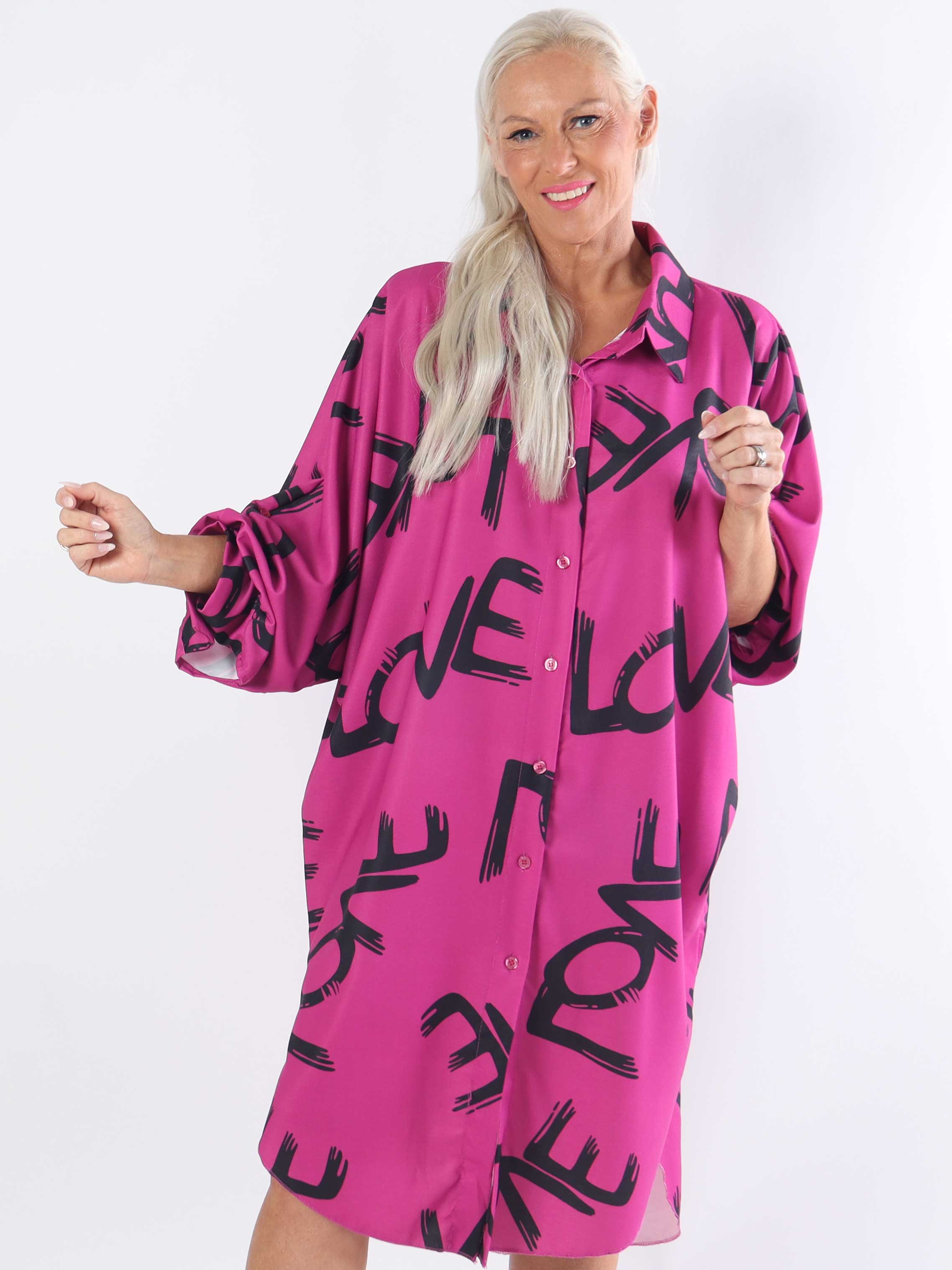 Havana - Skjortklänning i plus size med kärleksfull resning