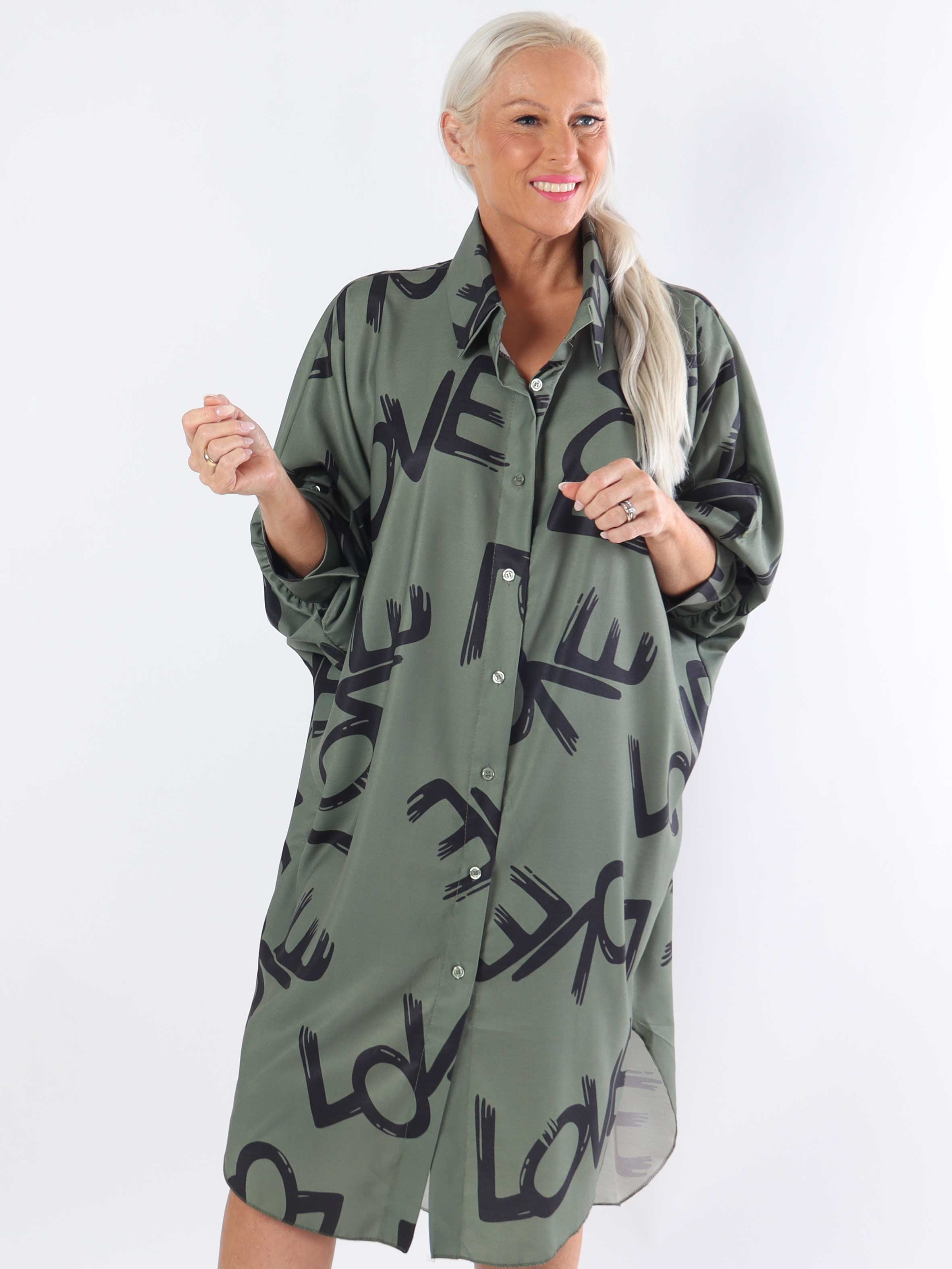 Havana - Skjortklänning i plus size med kärleksfull resning