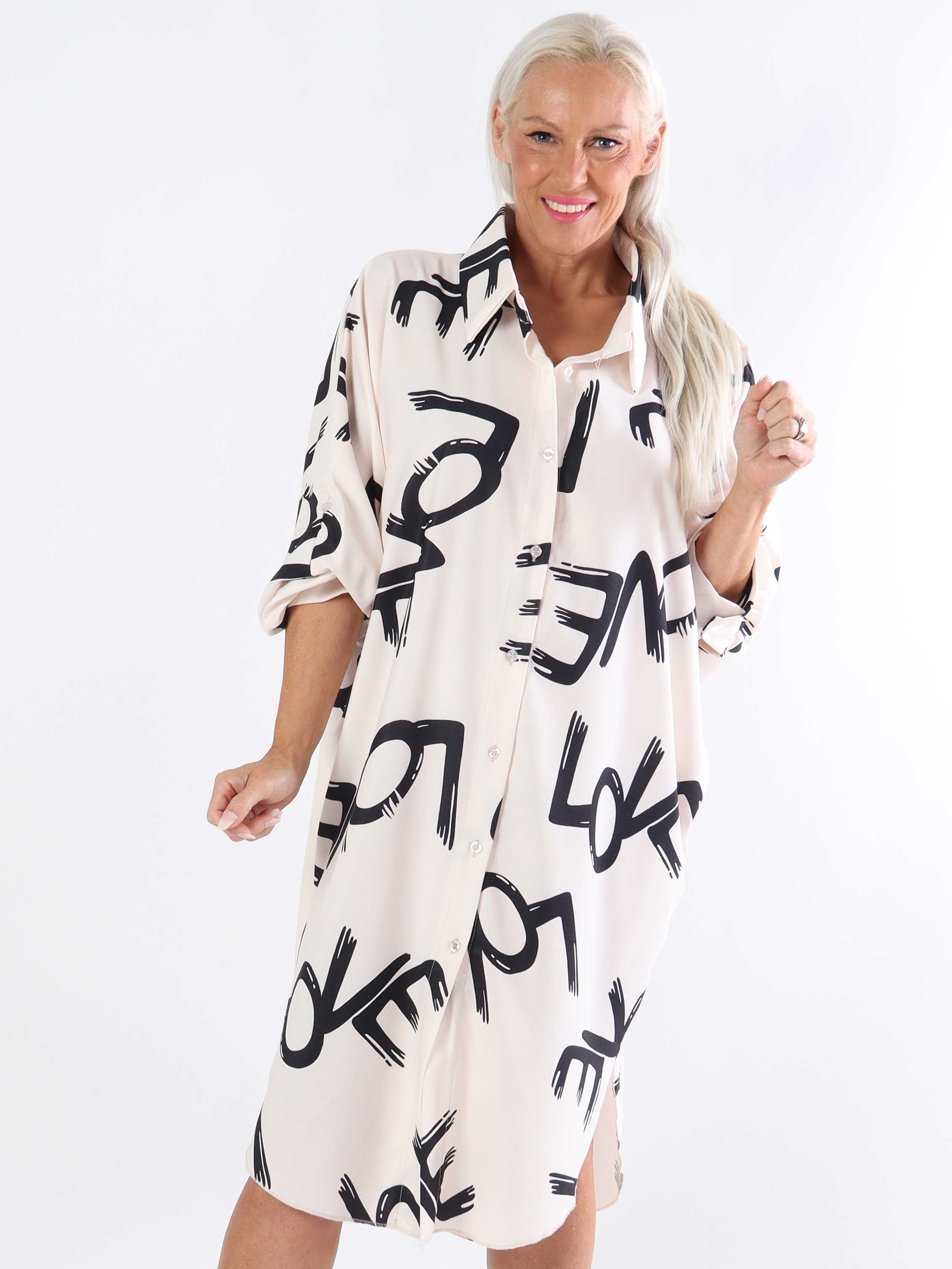 Havana - Skjortklänning i plus size med kärleksfull resning