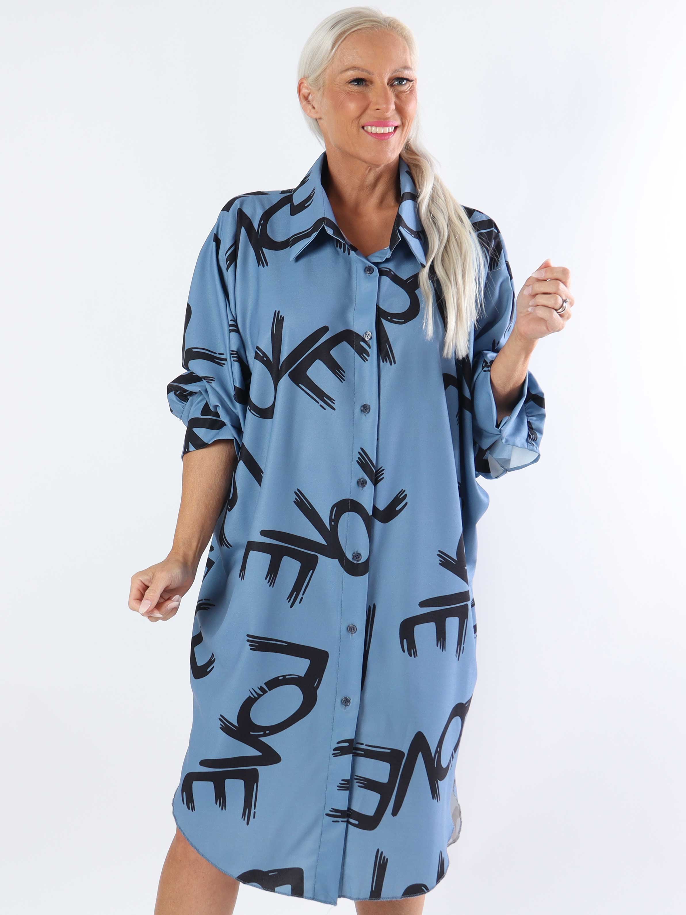 Havana - Skjortklänning i plus size med kärleksfull resning