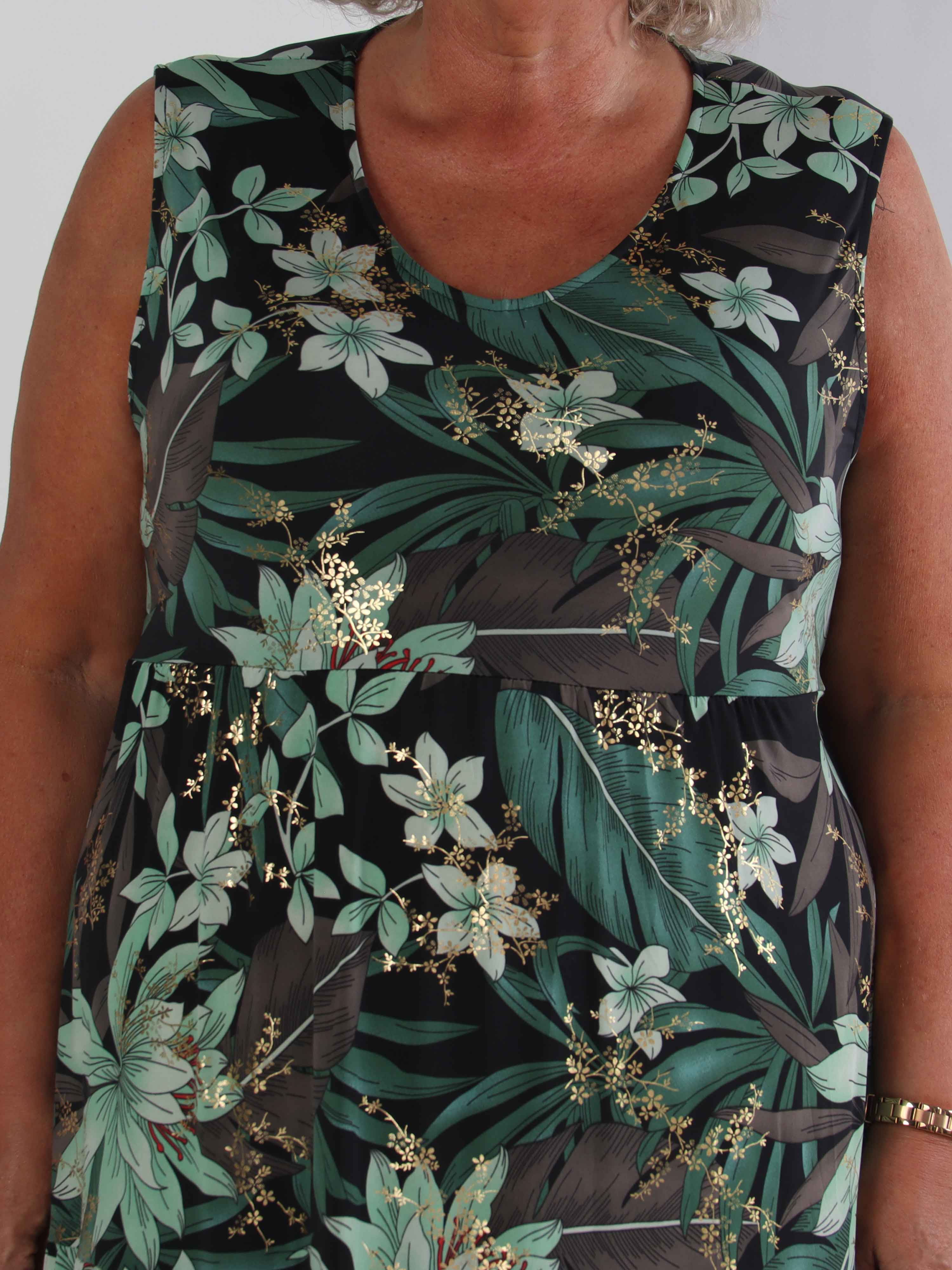 Karini - Elastisk blommig plus size klännning med lager på lager look