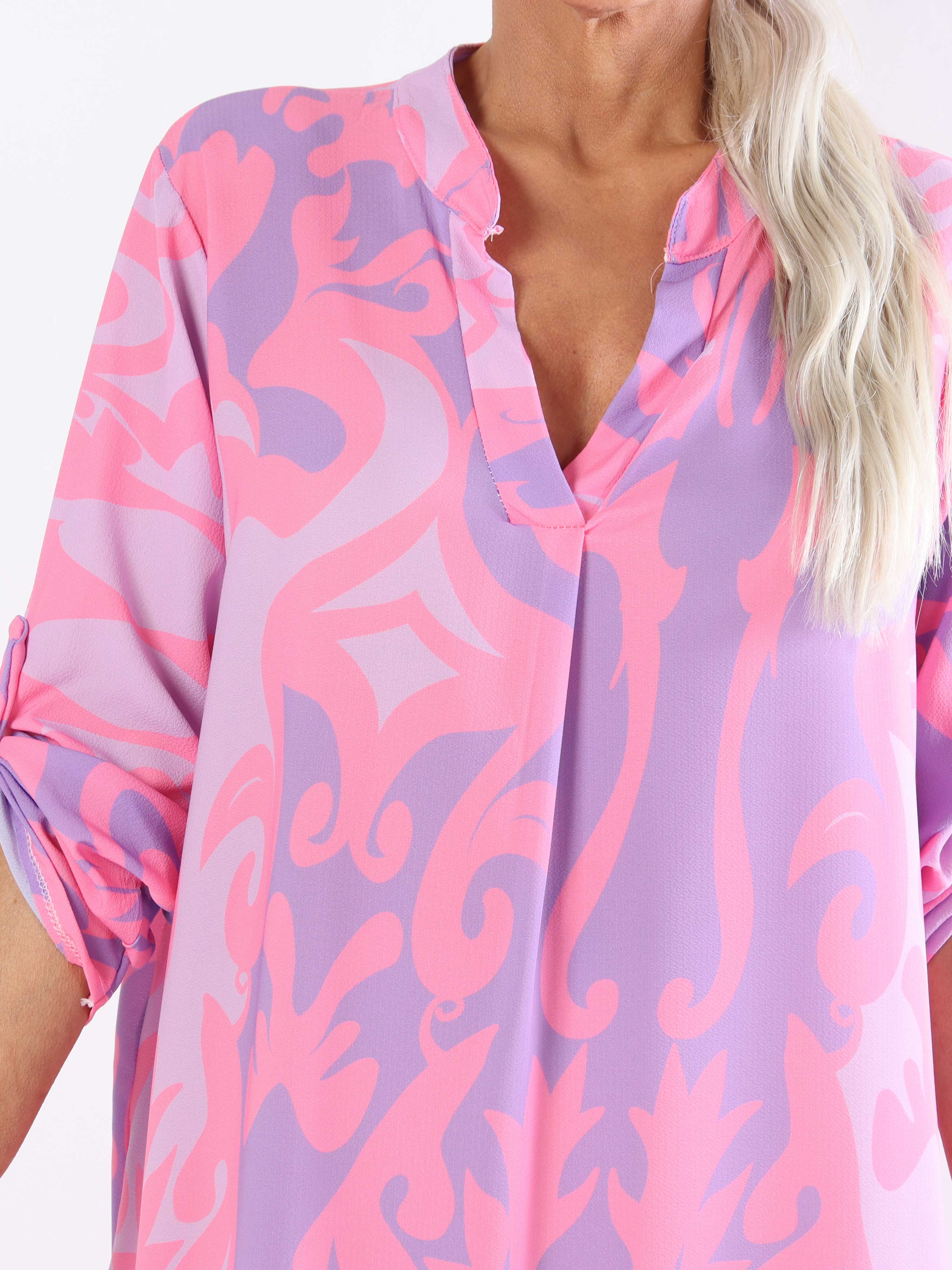 Vanesa Boheme Dress - Lätt och luftigt mönstrad plus size-klänning i viskos