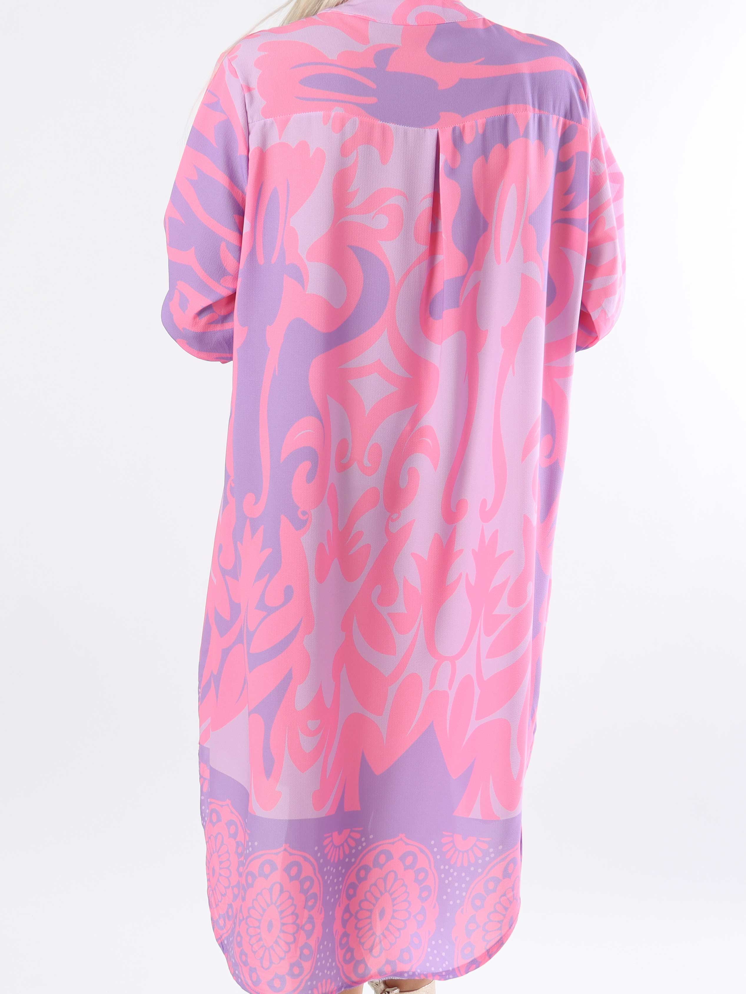 Vanesa Boheme Dress - Lätt och luftigt mönstrad plus size-klänning i viskos