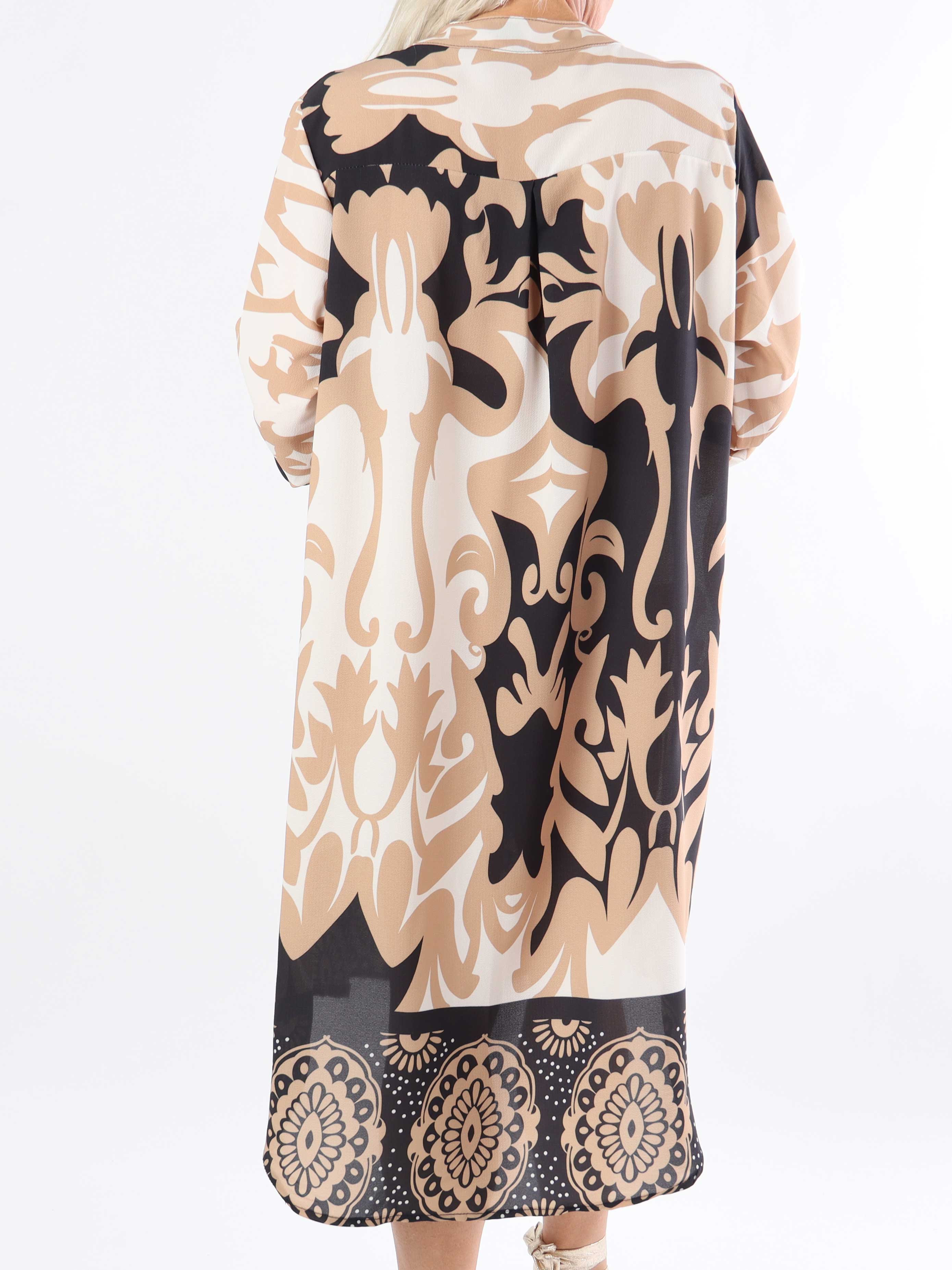 Vanesa Boheme Dress - Lätt och luftigt mönstrad plus size-klänning i viskos