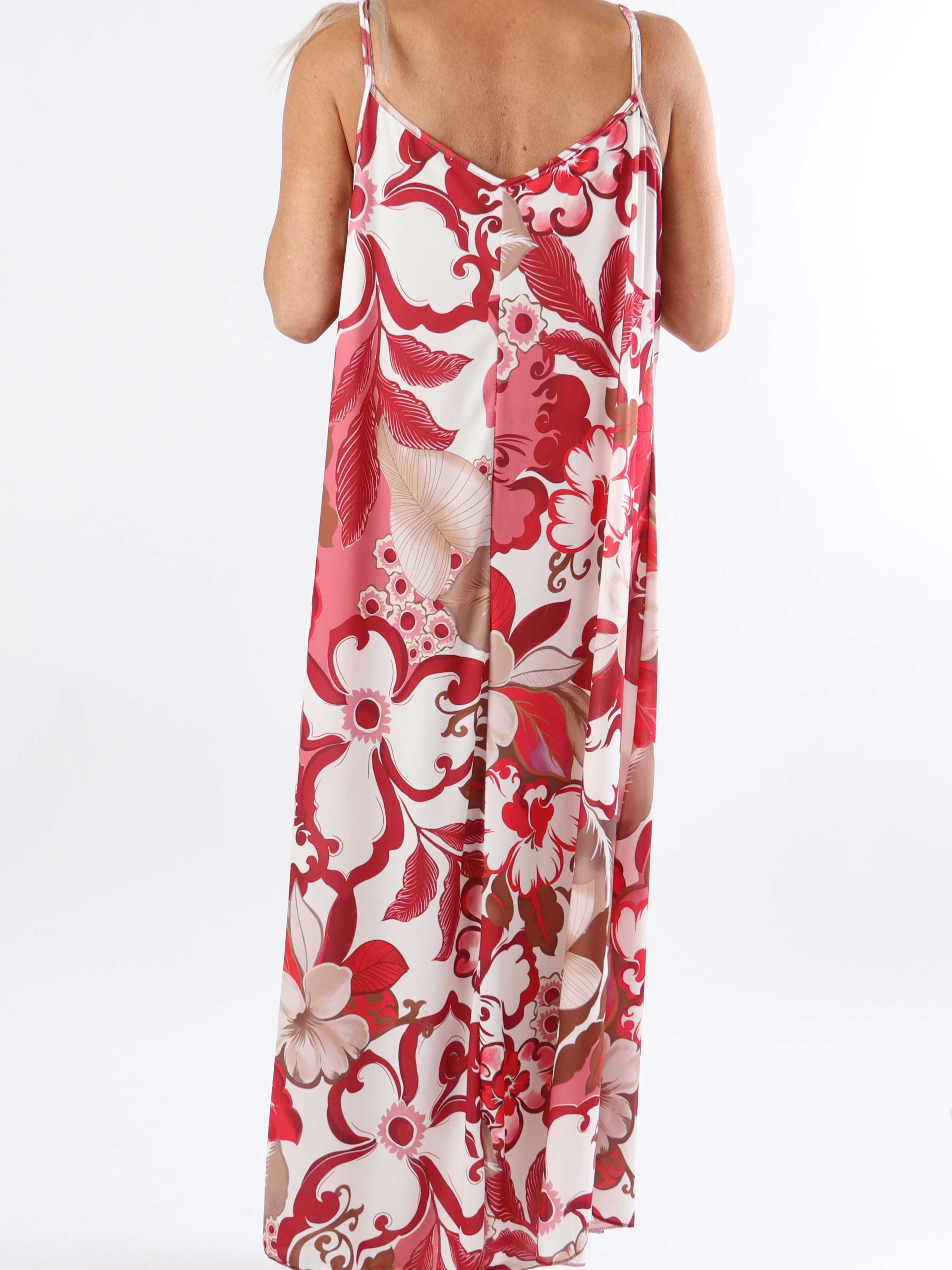 Maija - Plus size-bandklänning i elastiskt tyg med blommor