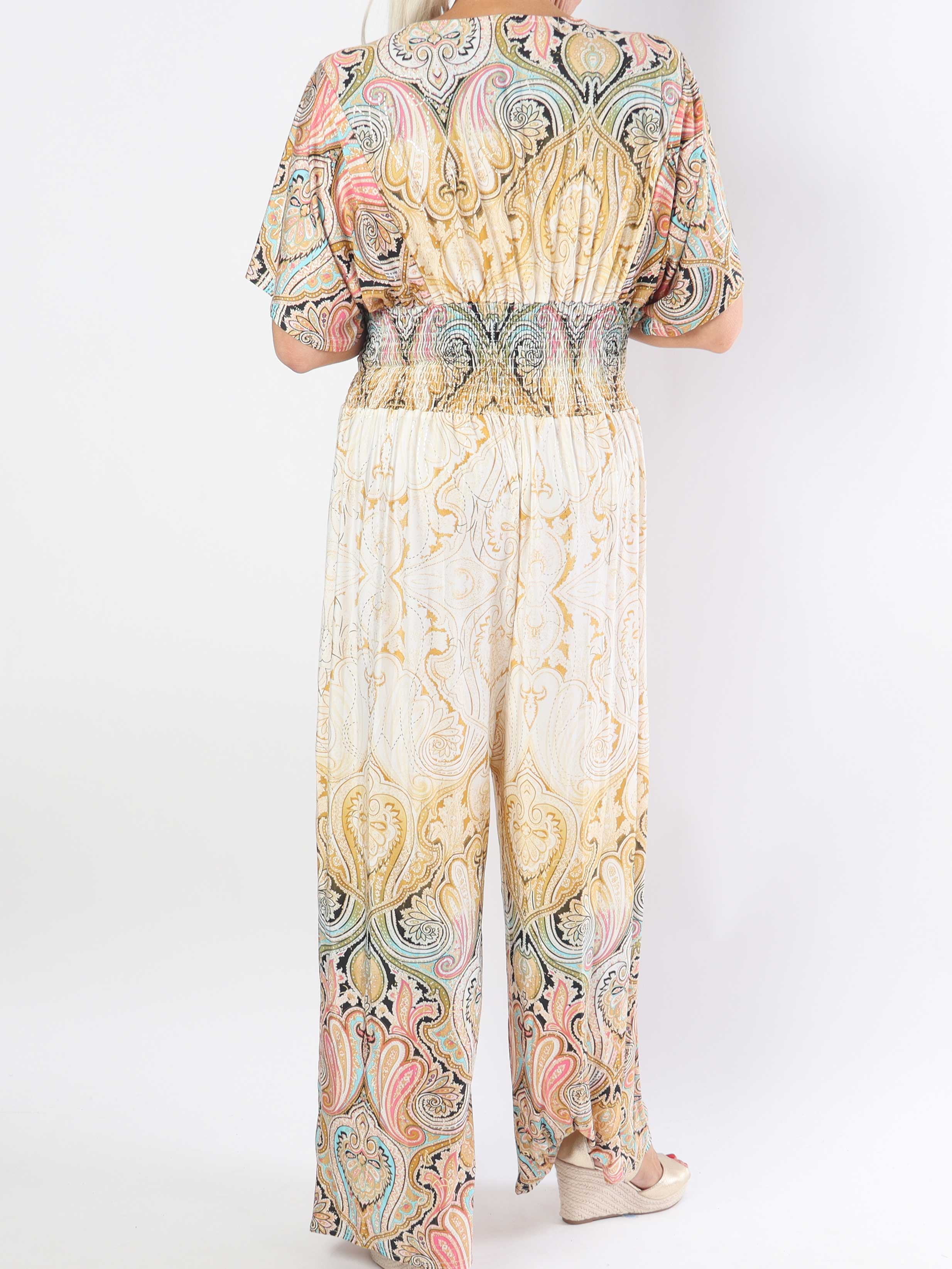 Pams Paisley Jumpsuit - Elastisk jumpsuit i plusstorlek med mönster