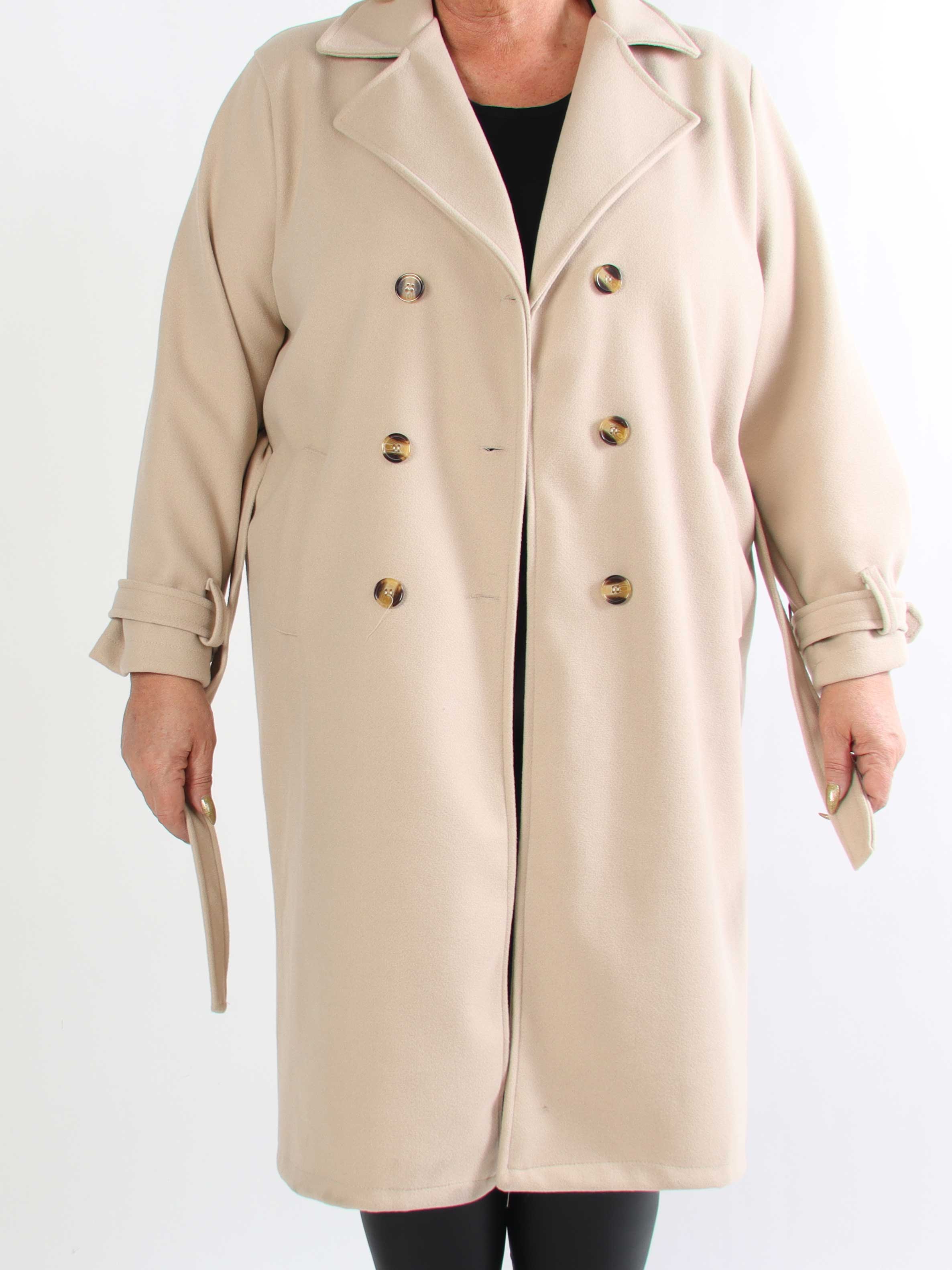 Sharpay Coat - Plus size trenchcoat med knytband