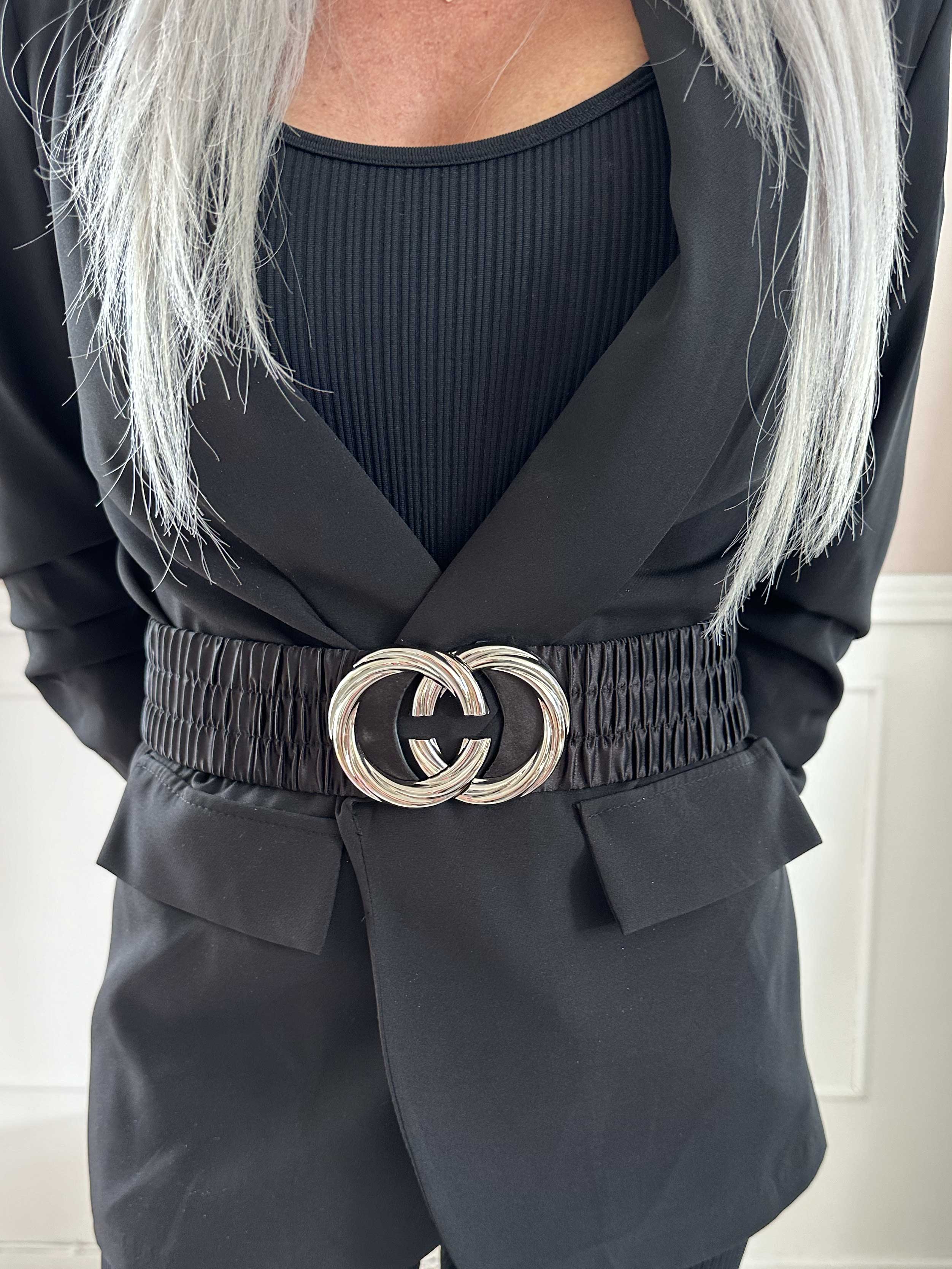 Leja - Elastiskt midjebälte med silverspänne