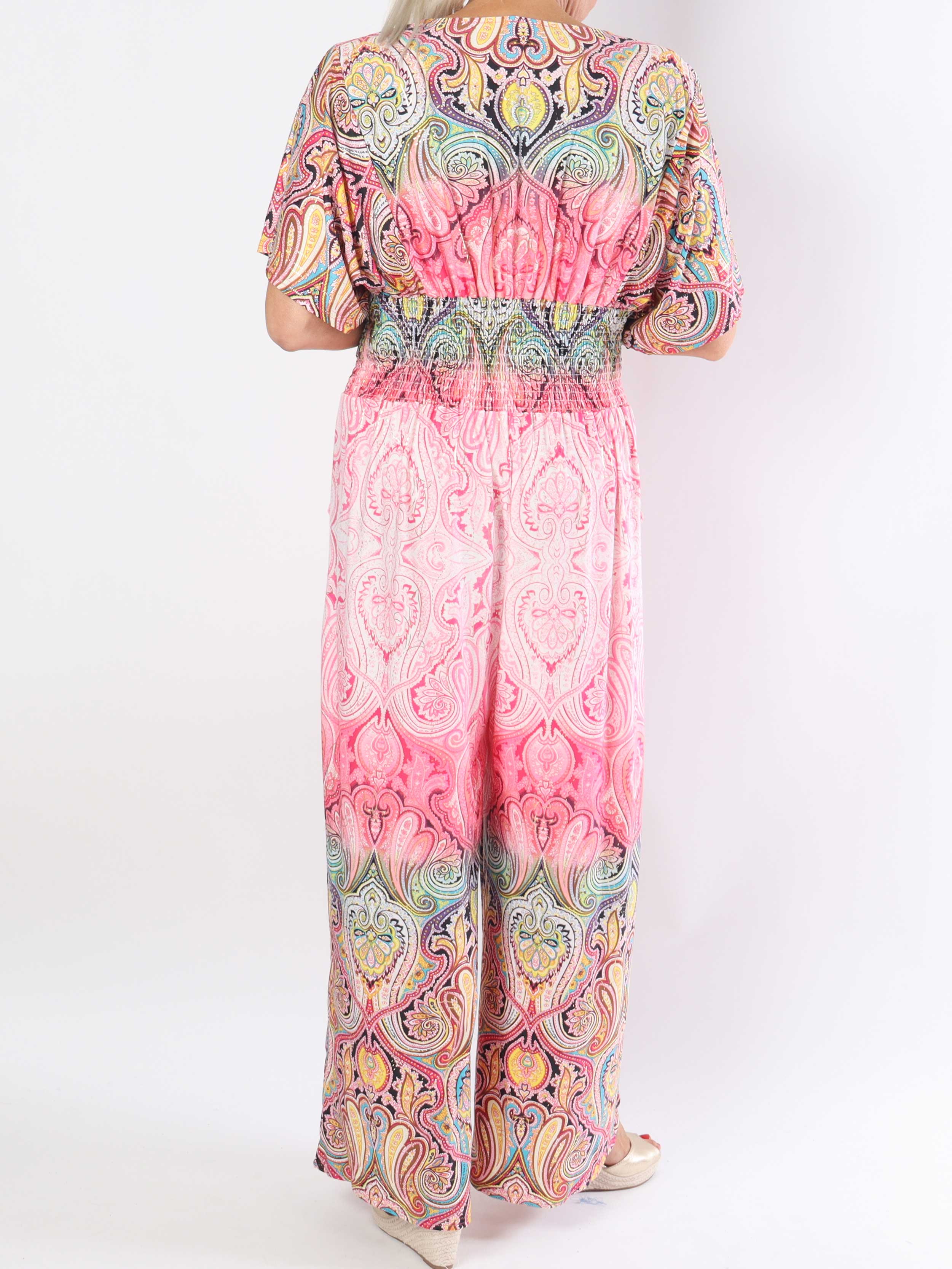 Pams Paisley Jumpsuit - Elastisk jumpsuit i plusstorlek med mönster