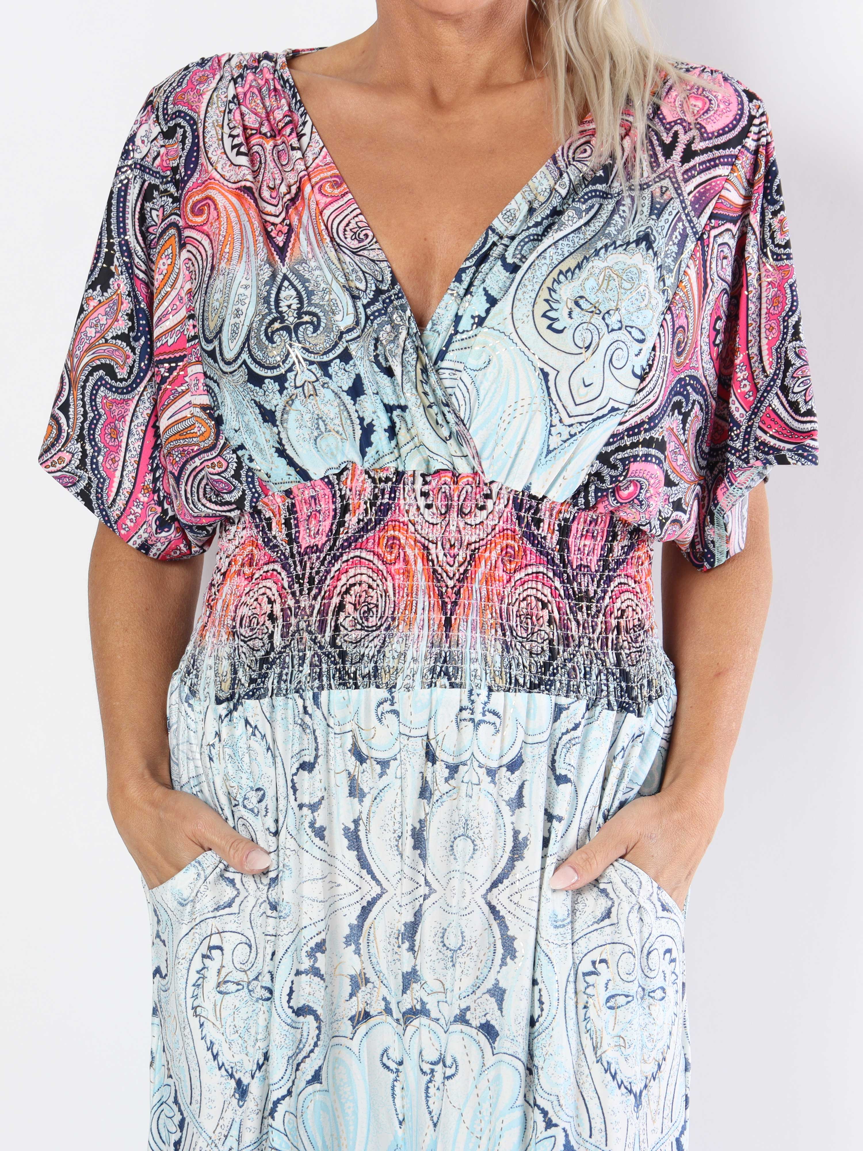 Pams Paisley Jumpsuit - Elastisk jumpsuit i plusstorlek med mönster