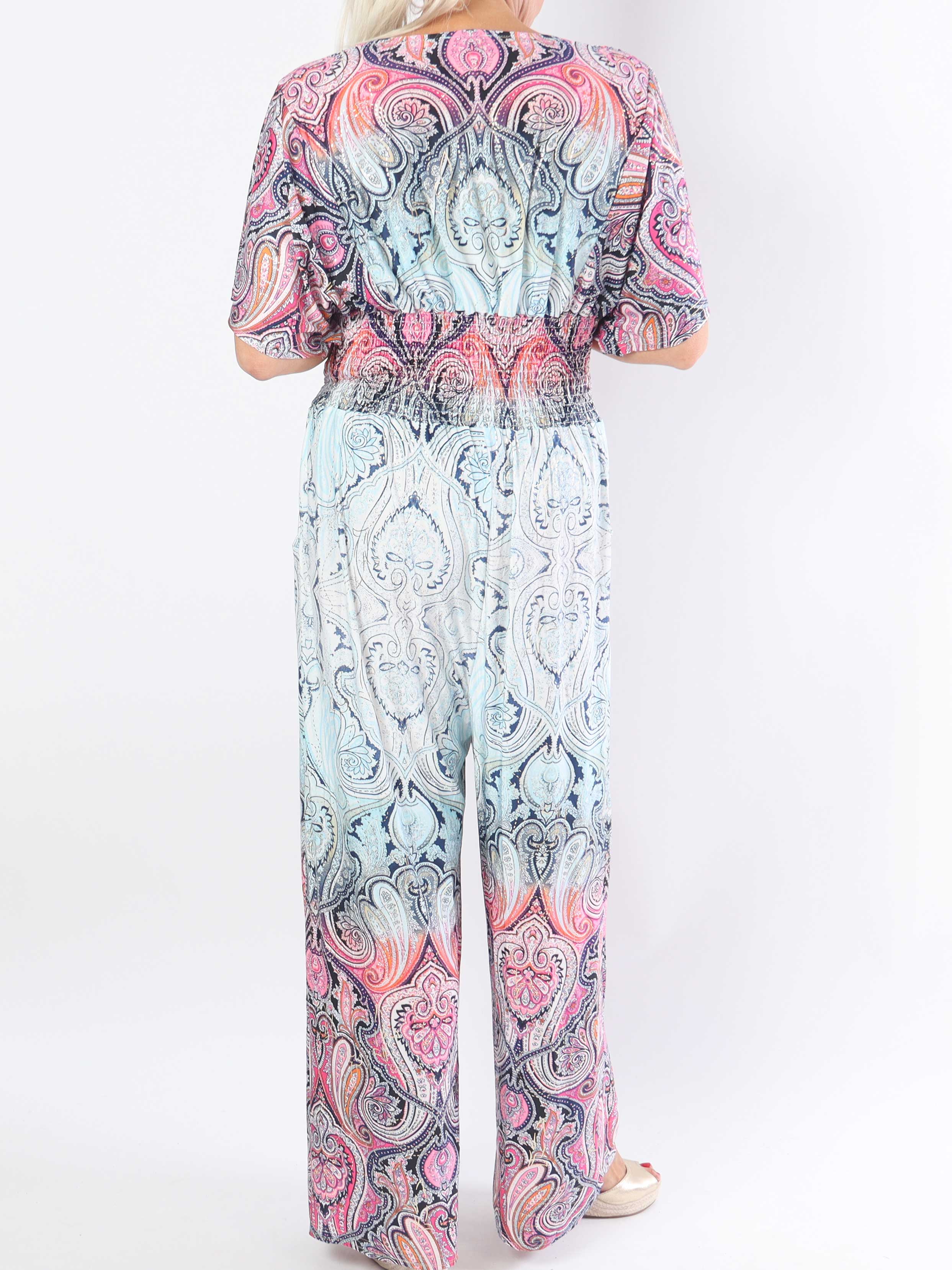 Pams Paisley Jumpsuit - Elastisk jumpsuit i plusstorlek med mönster