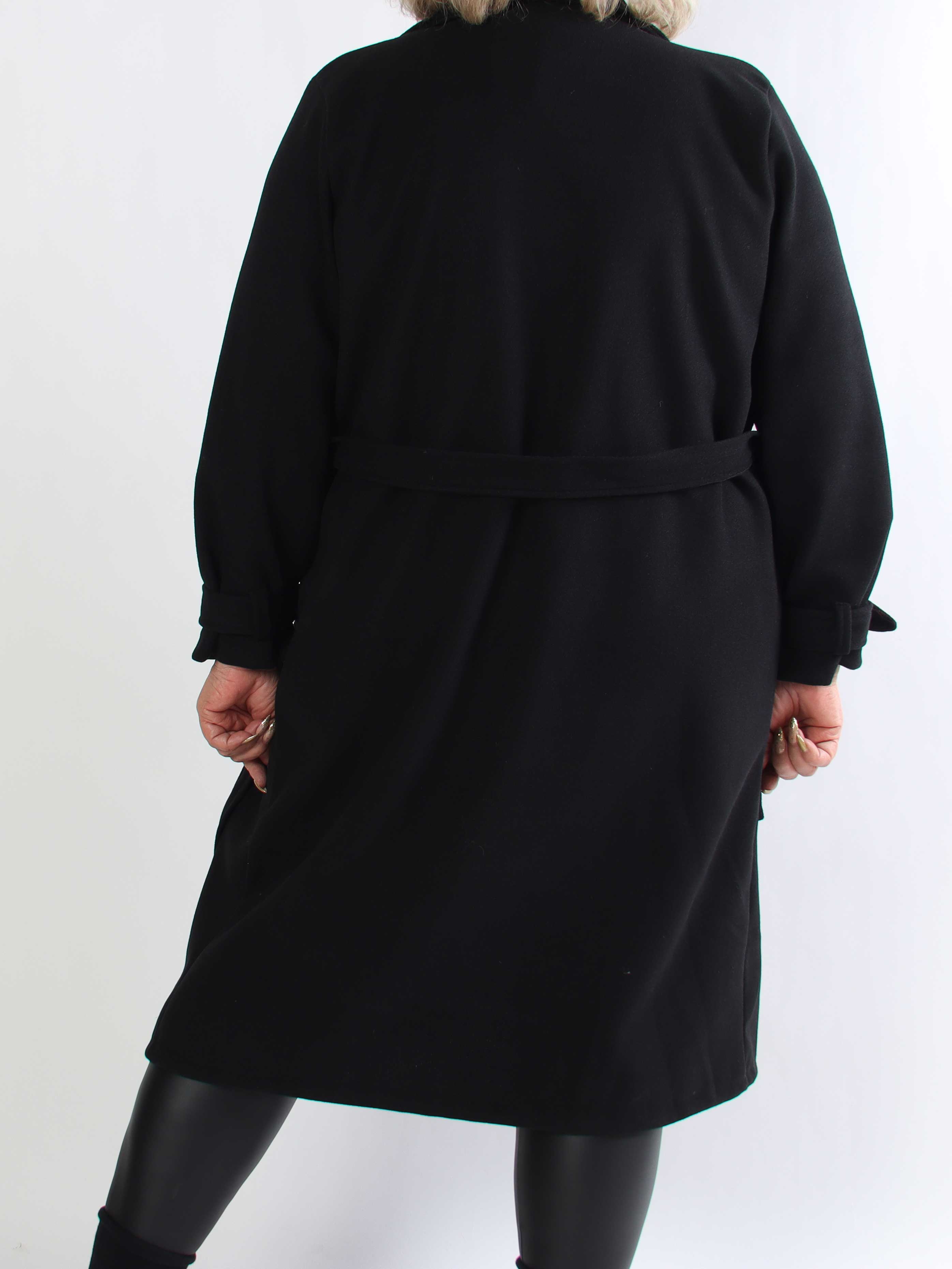 Sharpay Coat - Plus size trenchcoat med knytband