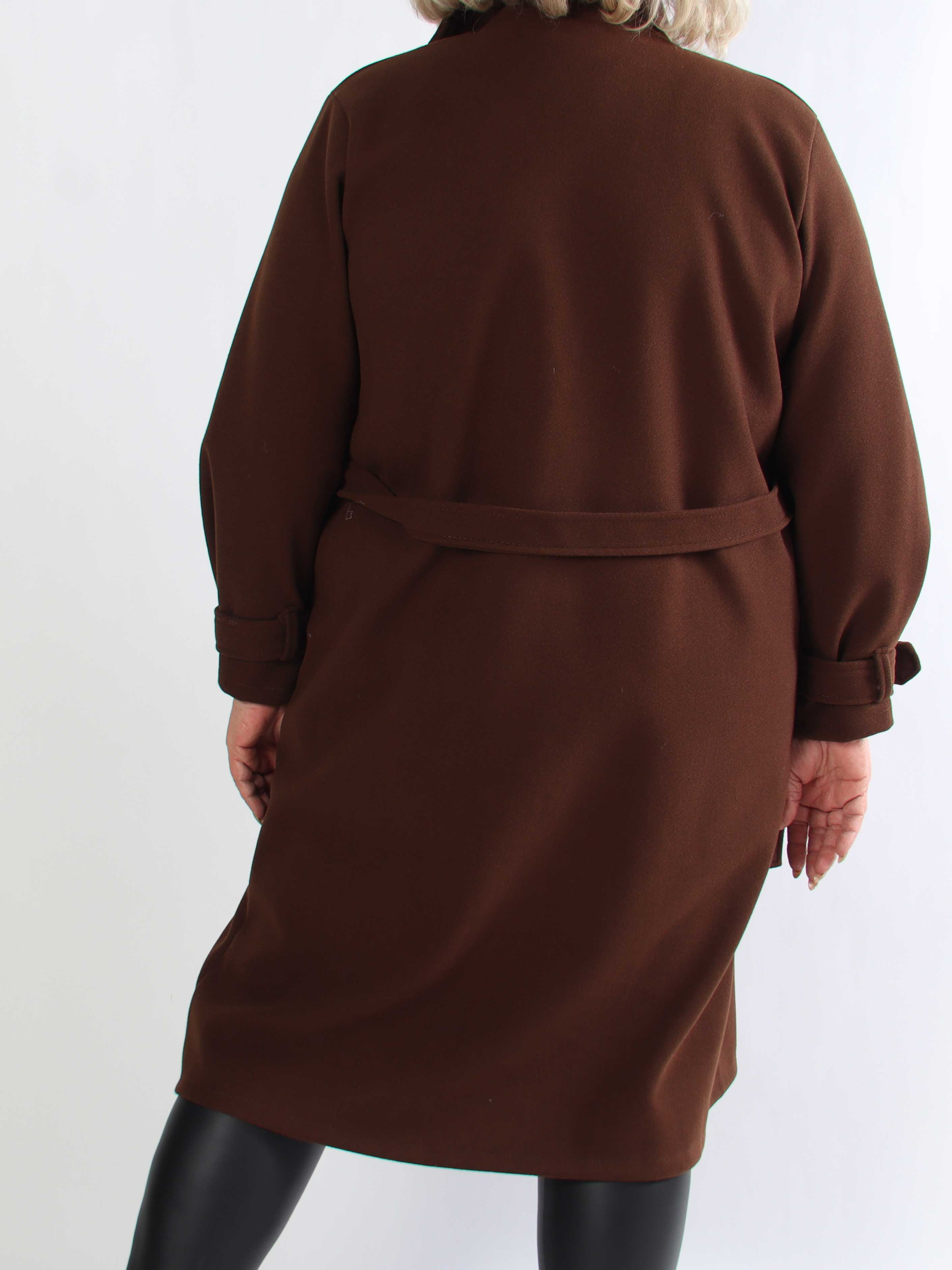 Sharpay Coat - Plus size trenchcoat med knytband