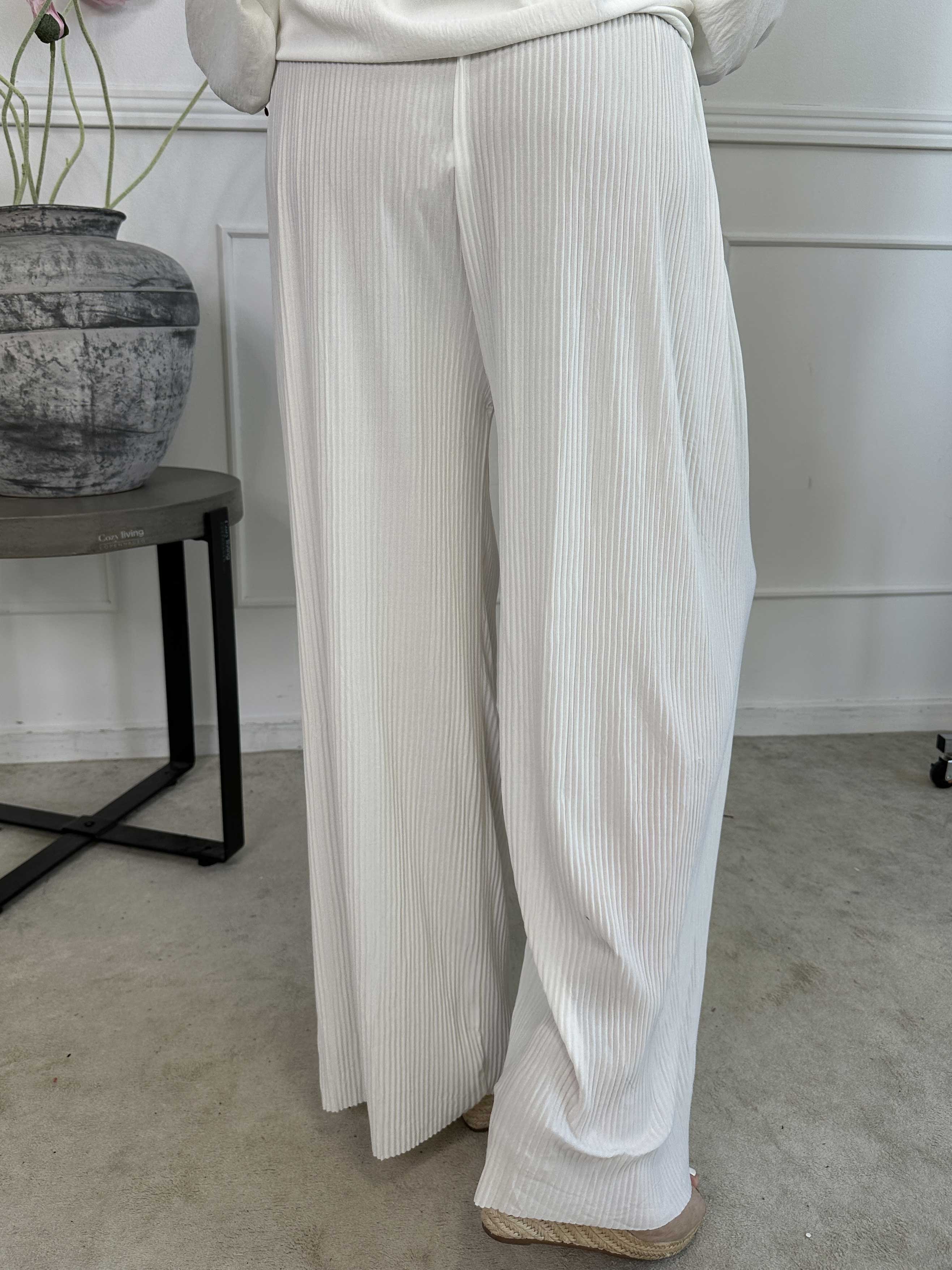 Angeline - Lösa plisserade byxor med resår i midjan