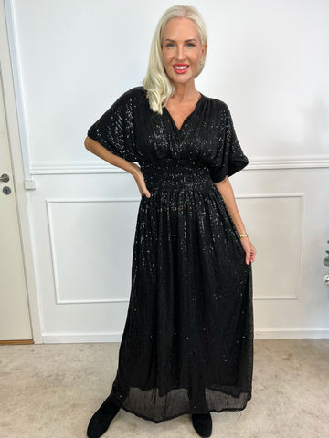 Pams Glitter - Lång vacker klänning med paljetter