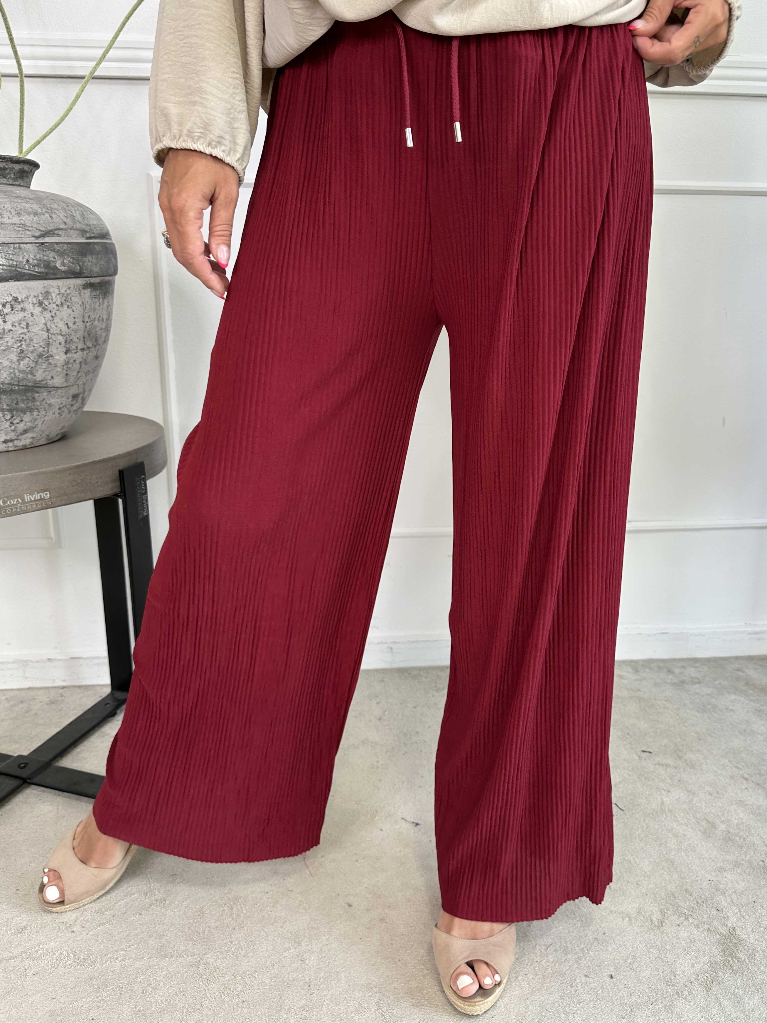 Angeline - Lösa plisserade byxor med resår i midjan