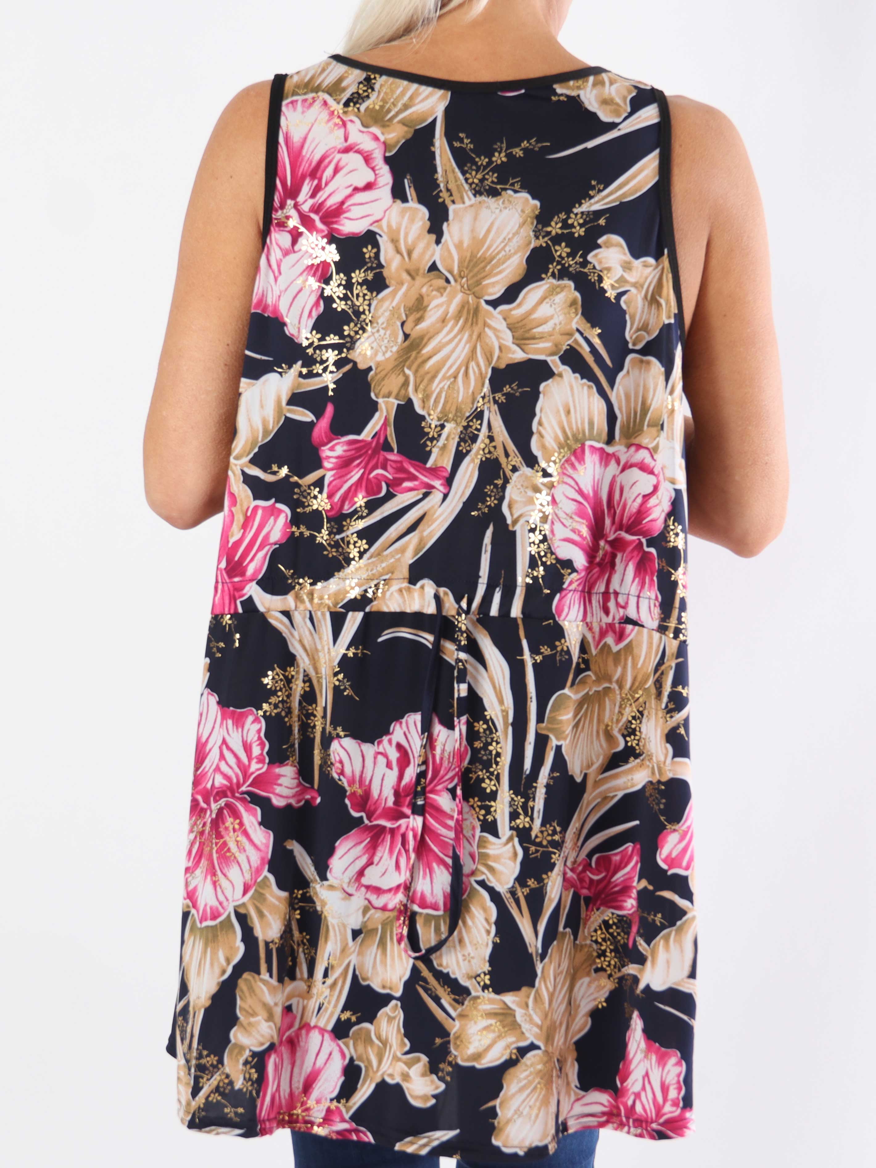 Palma Spring - Lång mönstrad plus size-tunika i stretchigt tyg