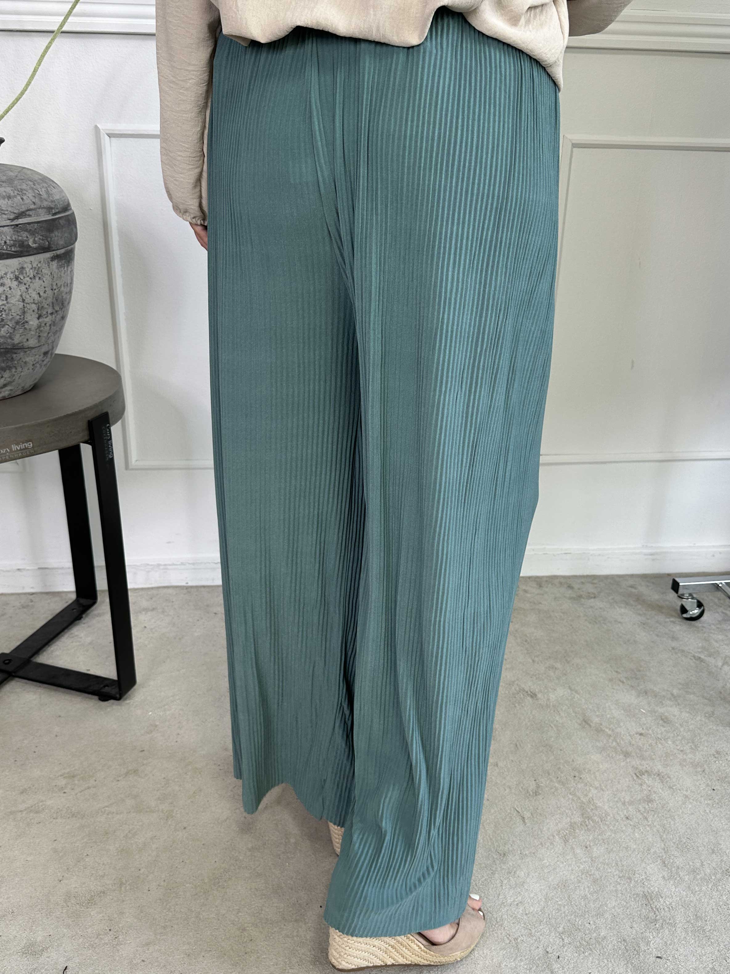 Angeline - Lösa plisserade byxor med resår i midjan