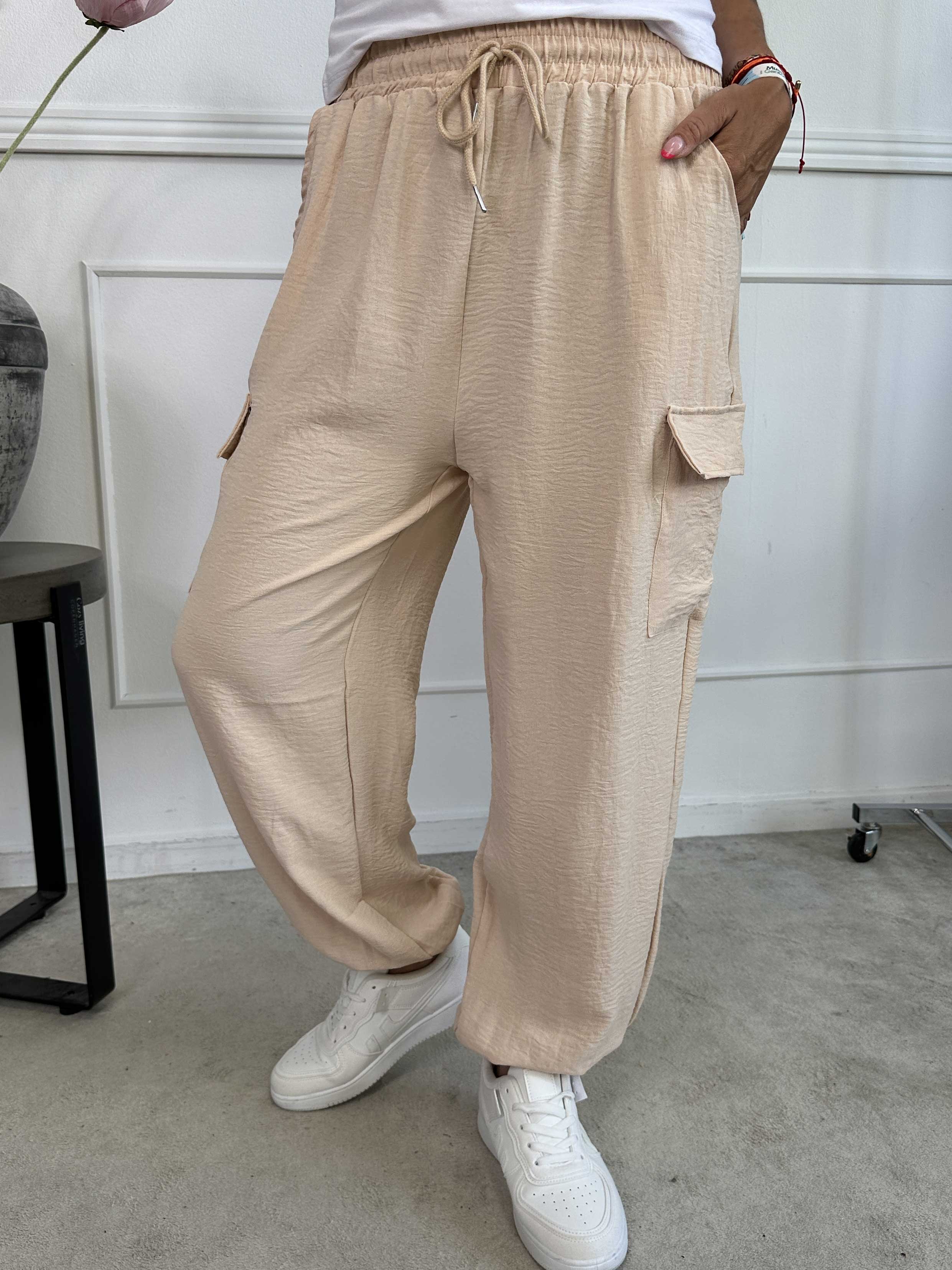 Enyo - Lätta byxor med benfickor