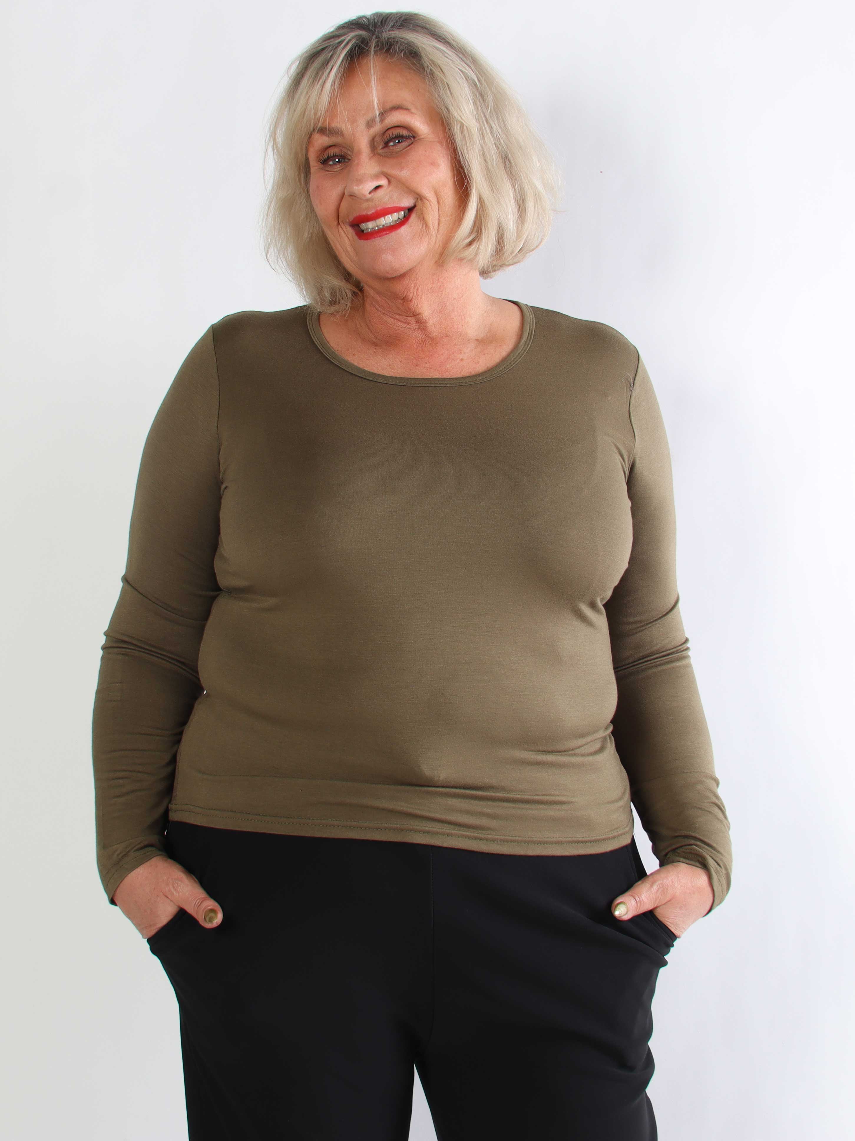 Othilla - Blød langærmet basis bluse