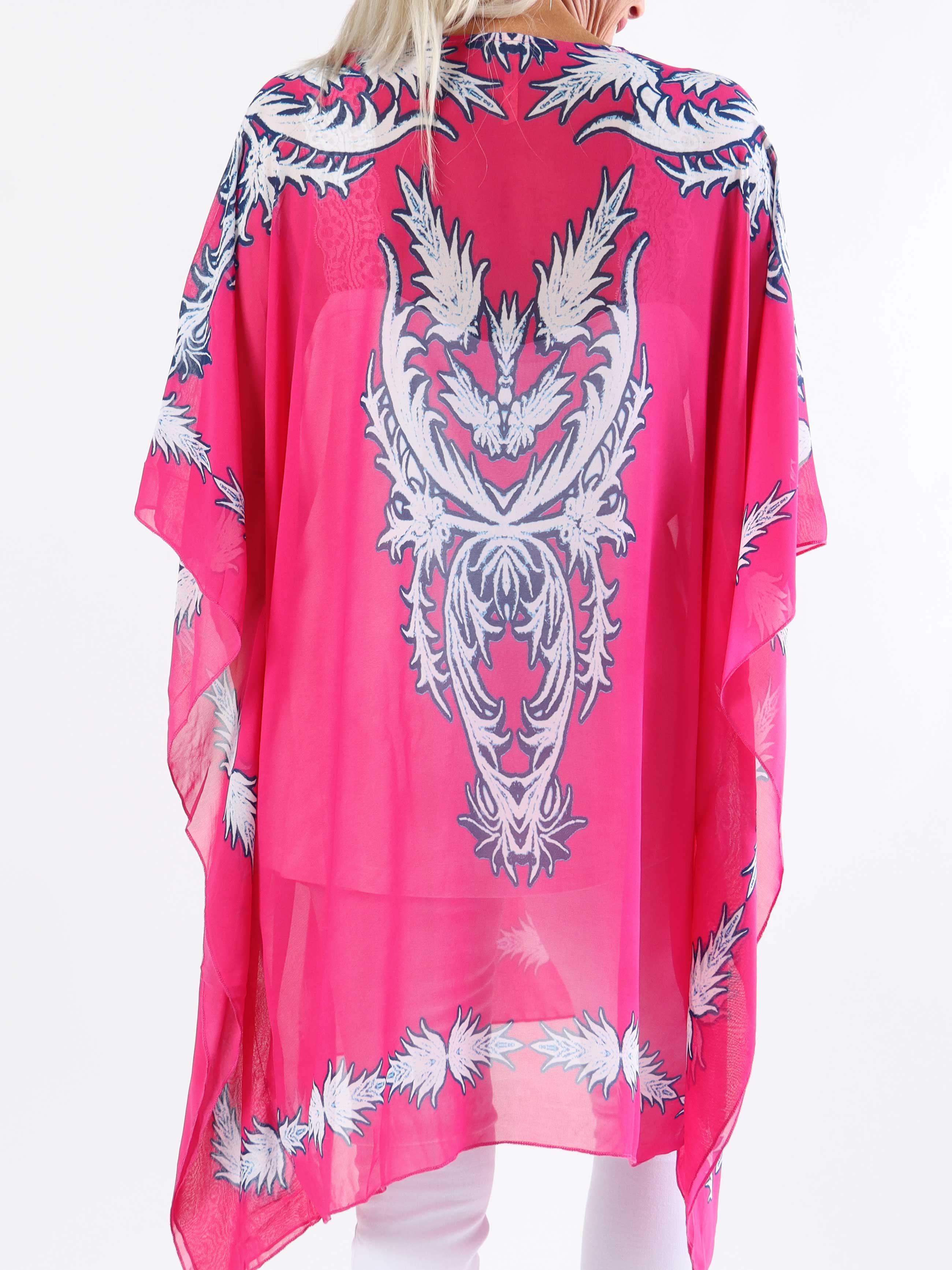 Josefina - Halvgenomskinlig plus size-tunika med dragsko