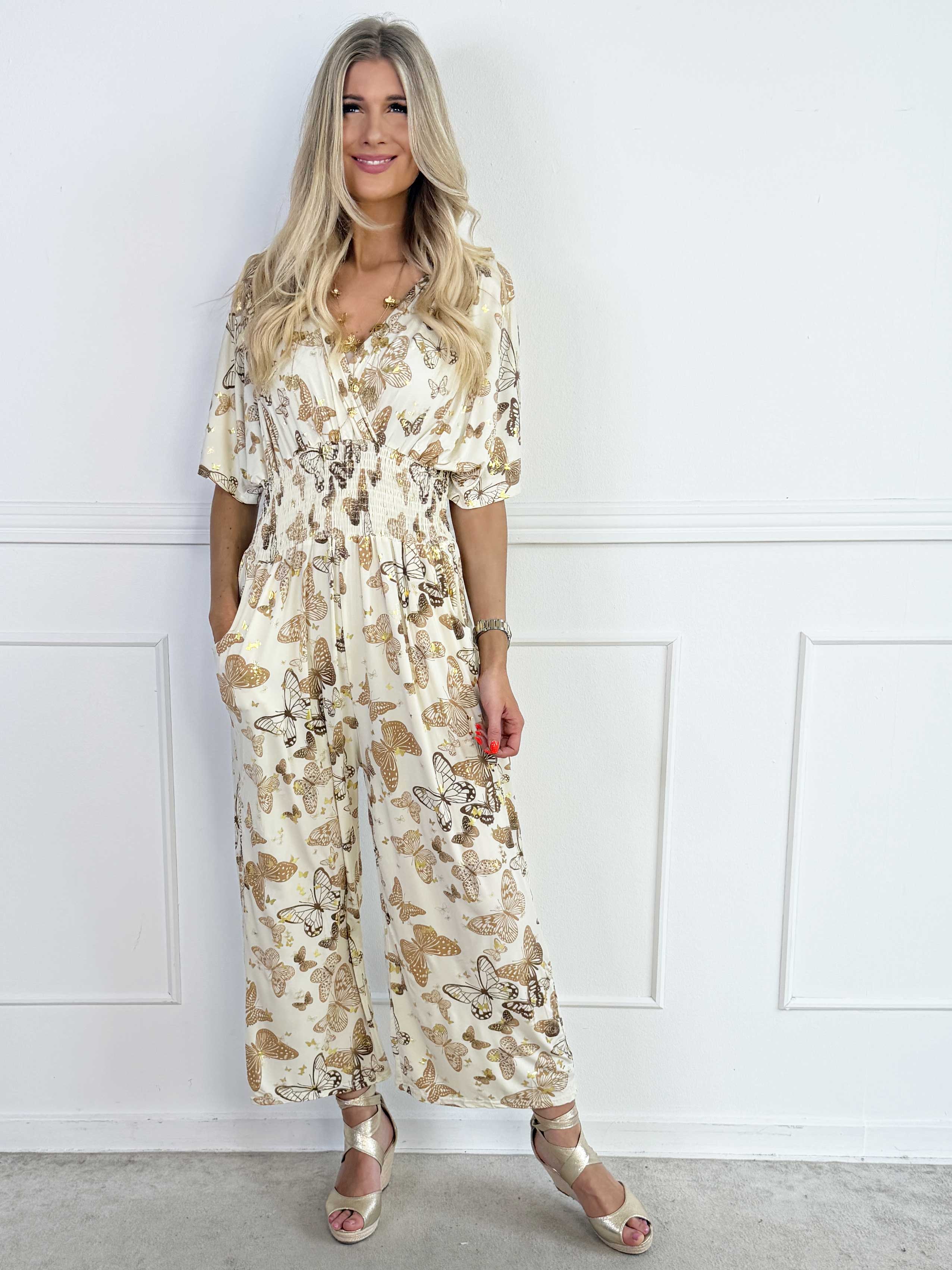 Pams Butterfly Jumpsuit - Elastisk jumpsuit med fjärilsmönster