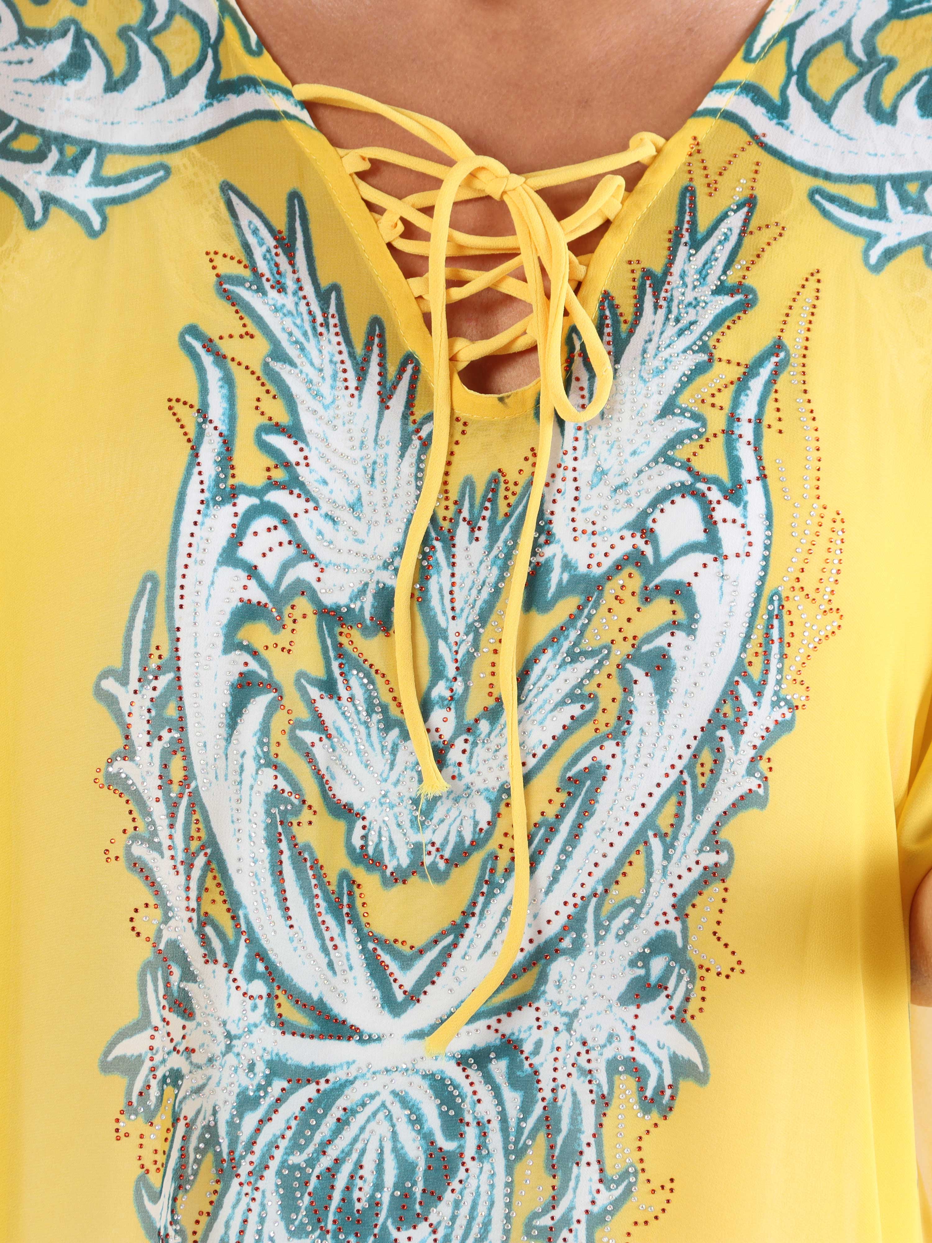 Josefina - Halvgenomskinlig plus size-tunika med dragsko