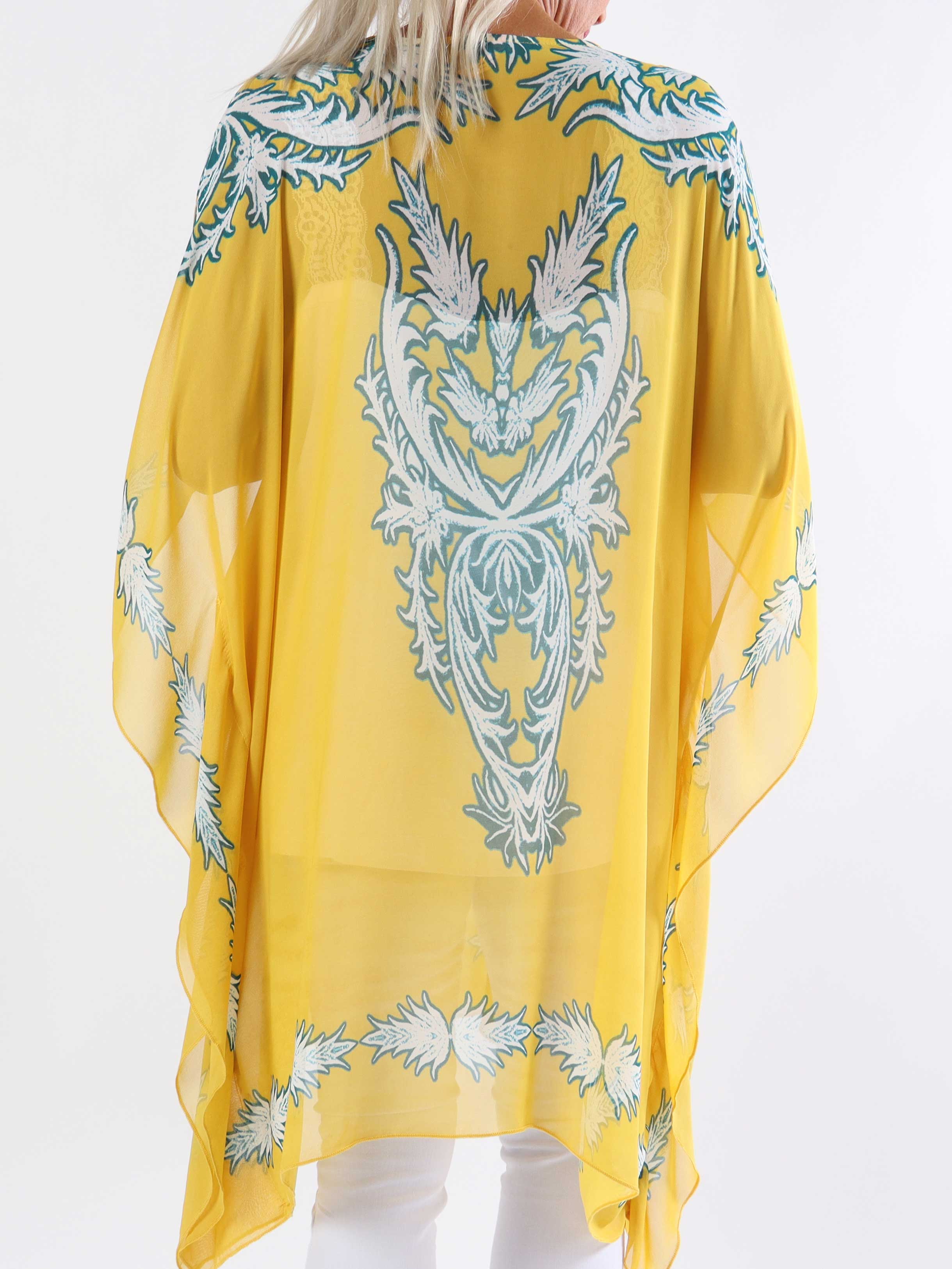 Josefina - Halvgenomskinlig plus size-tunika med dragsko