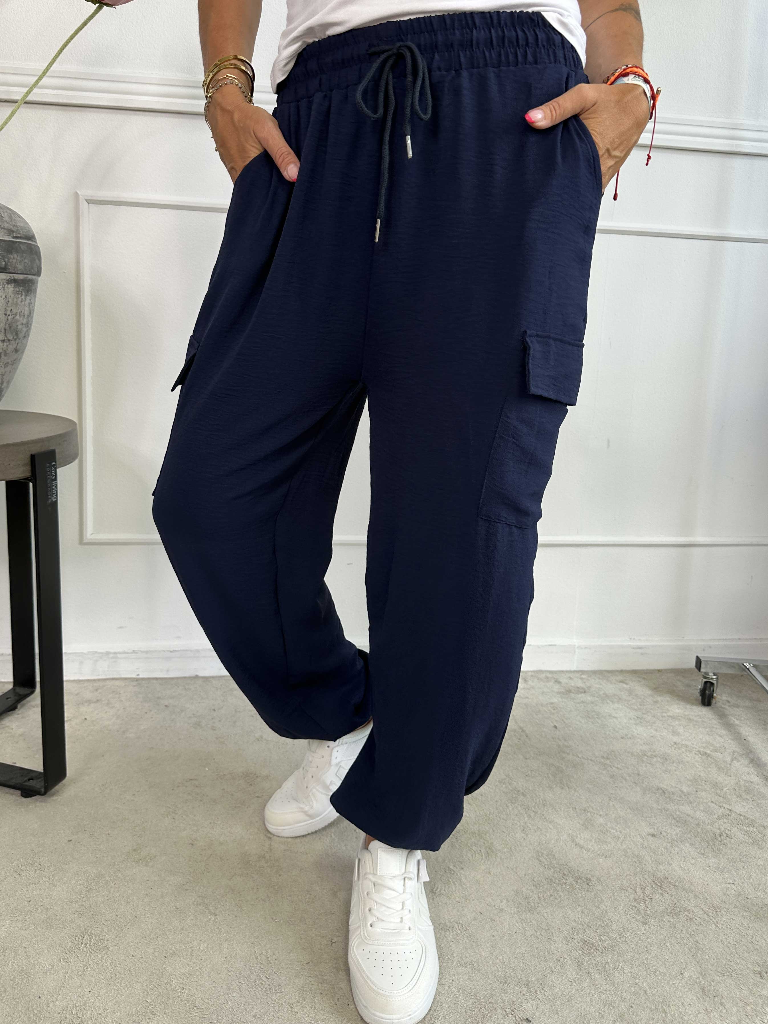 Enyo - Lätta byxor med benfickor