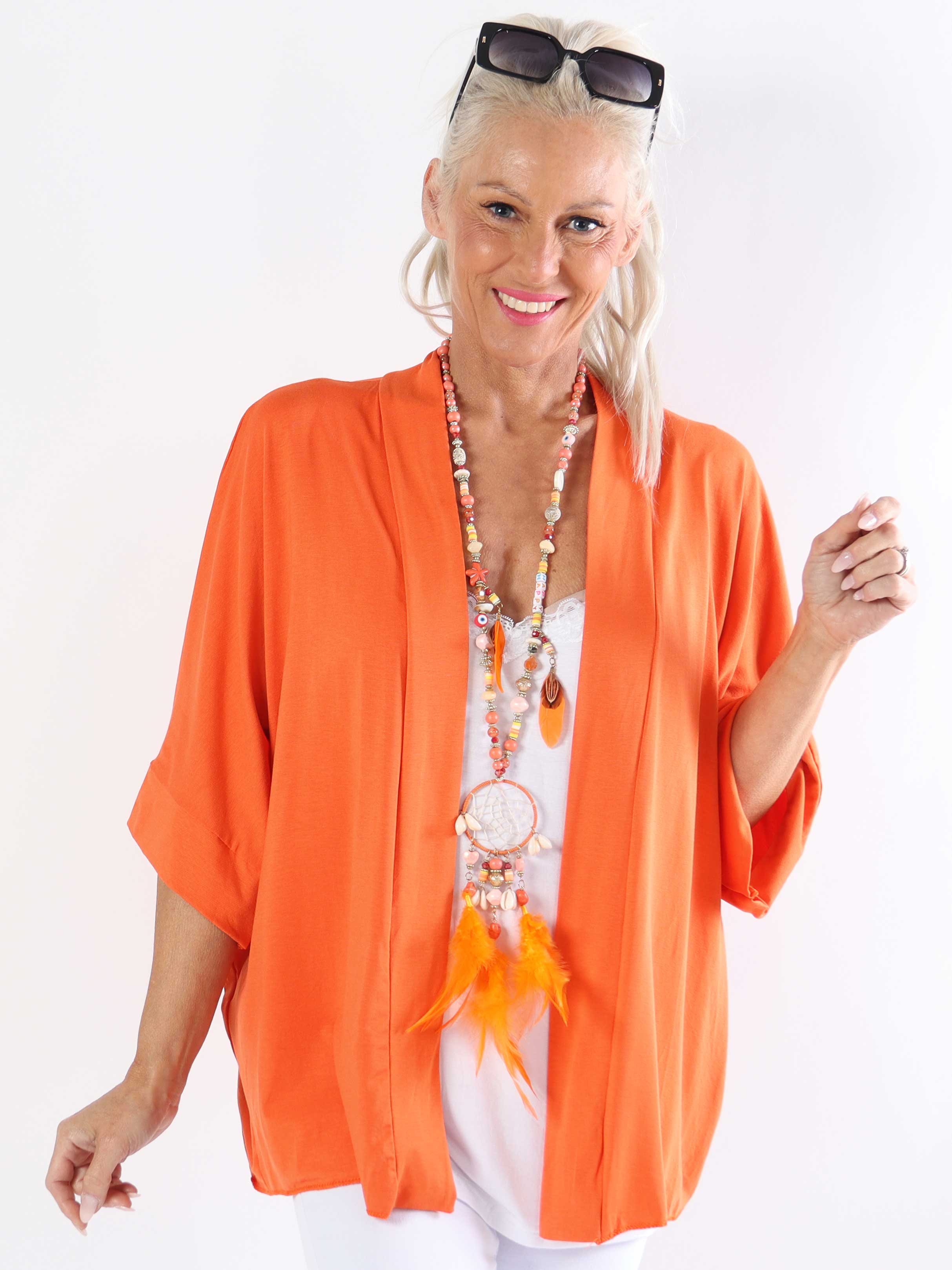 Mimi - Plus size enfärgad kofta i viskos