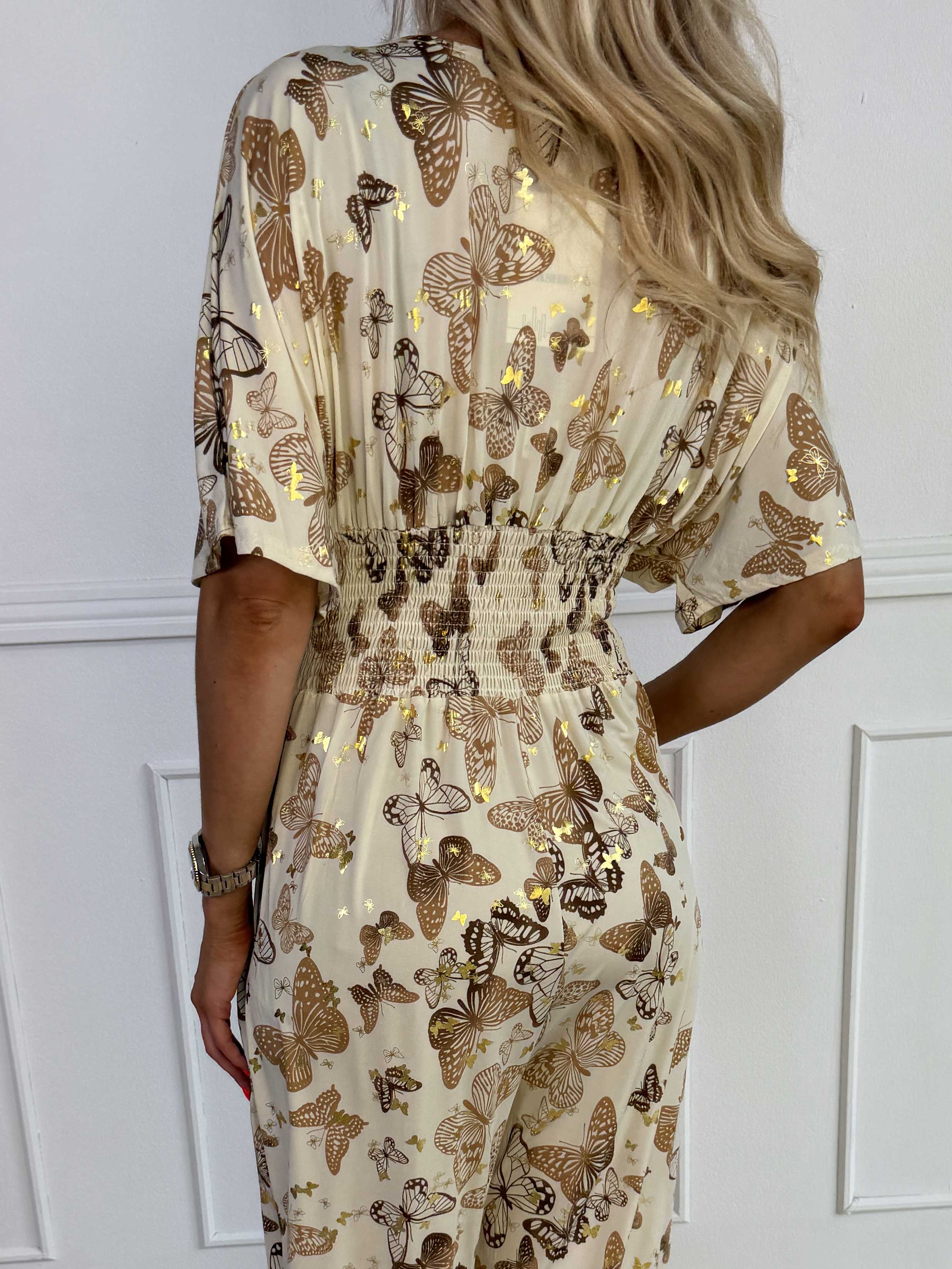 Pams Butterfly Jumpsuit - Elastisk jumpsuit med fjärilsmönster