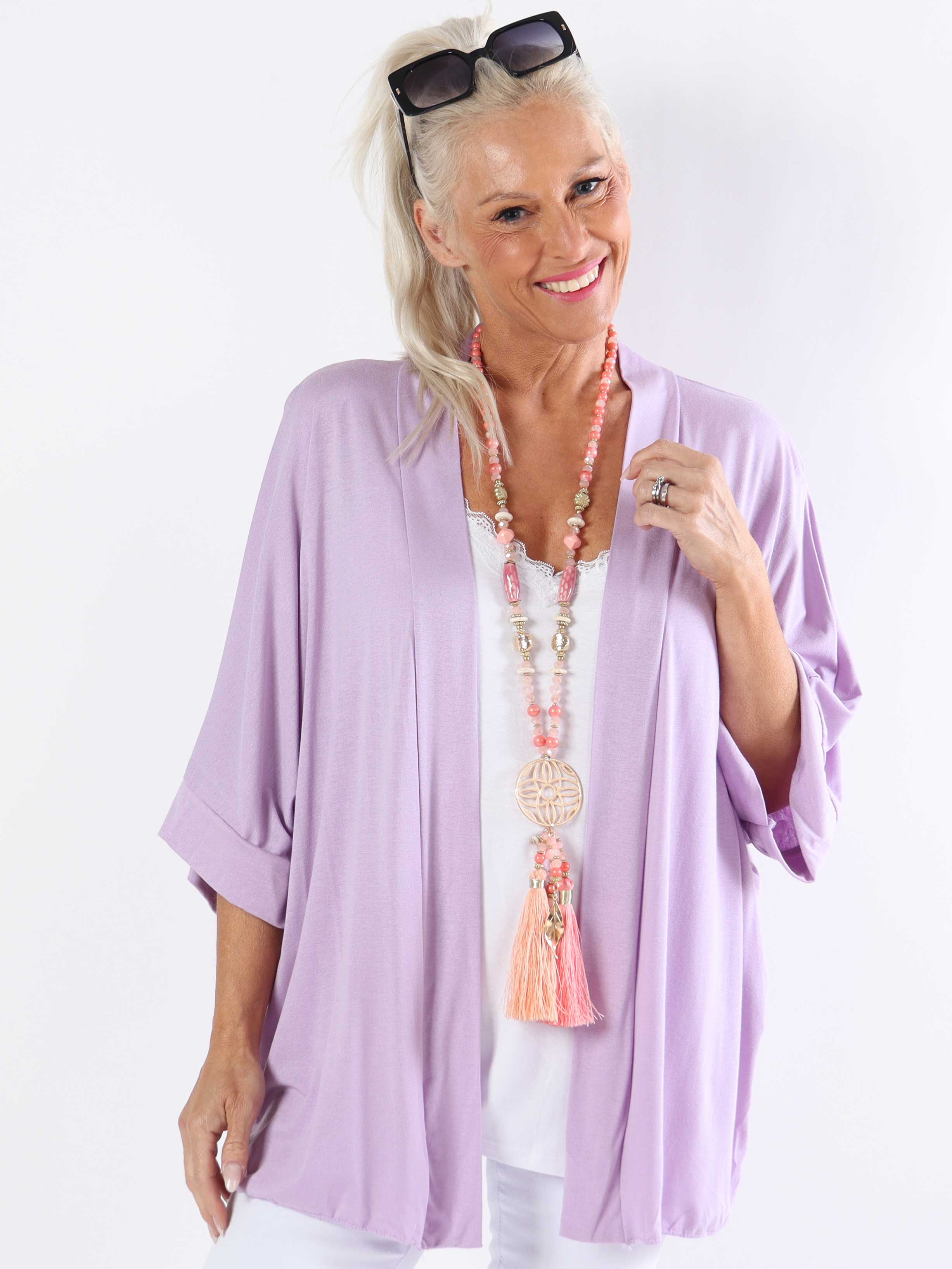 Mimi - Plus size enfärgad kofta i viskos