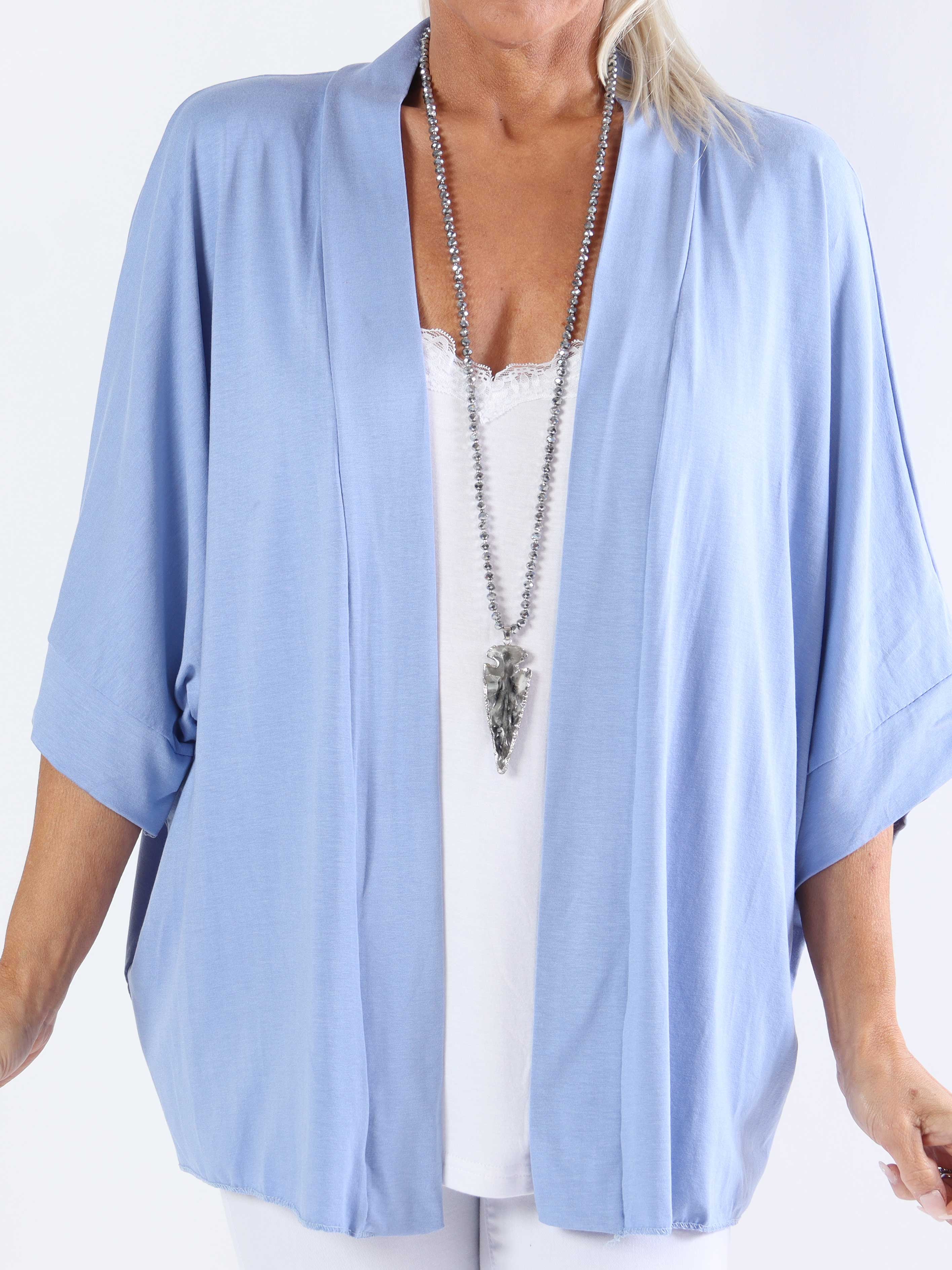 Mimi - Plus size enfärgad kofta i viskos