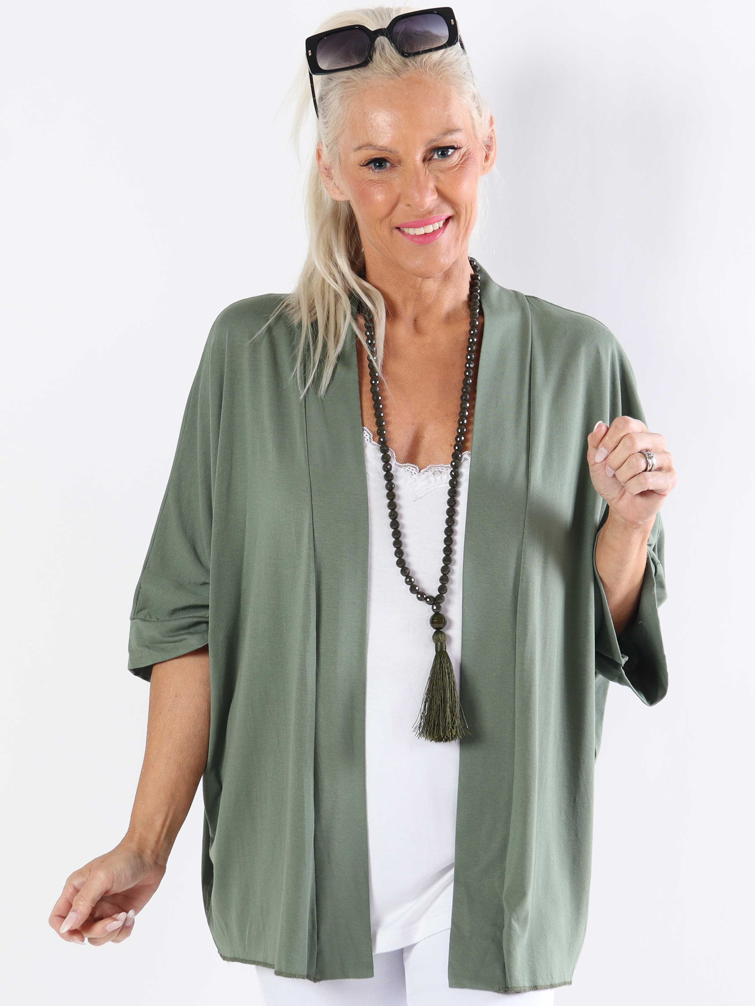 Mimi - Plus size enfärgad kofta i viskos